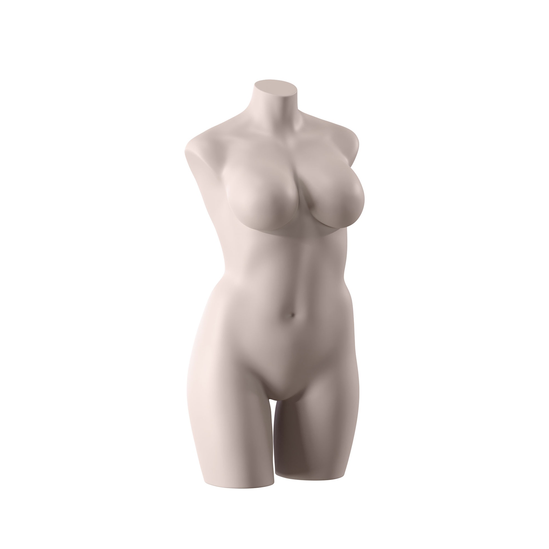 Plus size lingerie torso, female, D-cup, light skin color, pose 006