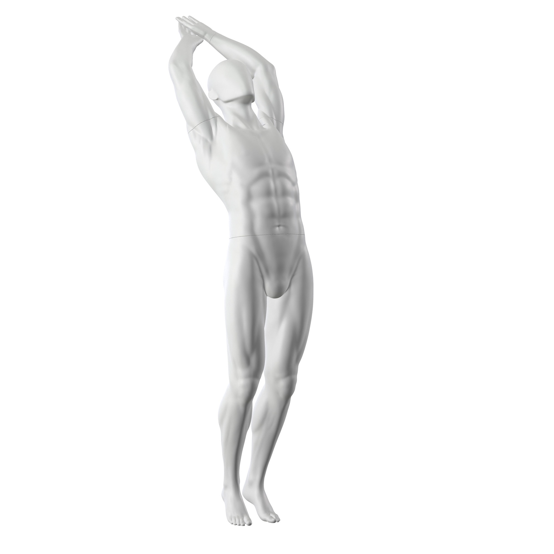 Mannequin sportif de plongée, homme, gris, tête abstraite, pose debout 325