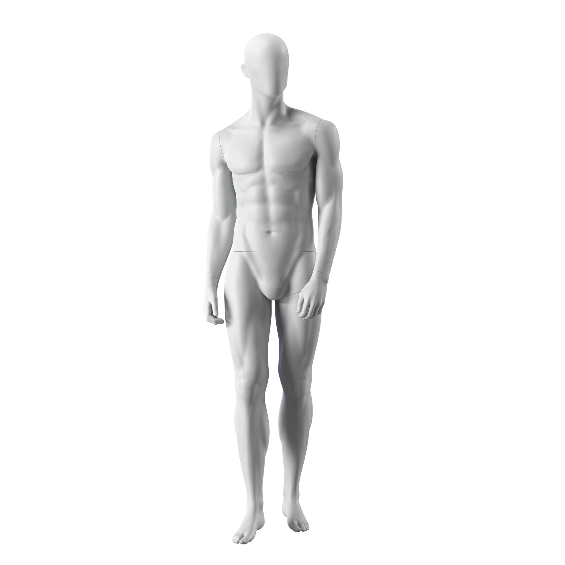 BINK - Mannequin sportif, homme, gris, tête abstraite, pose debout 329