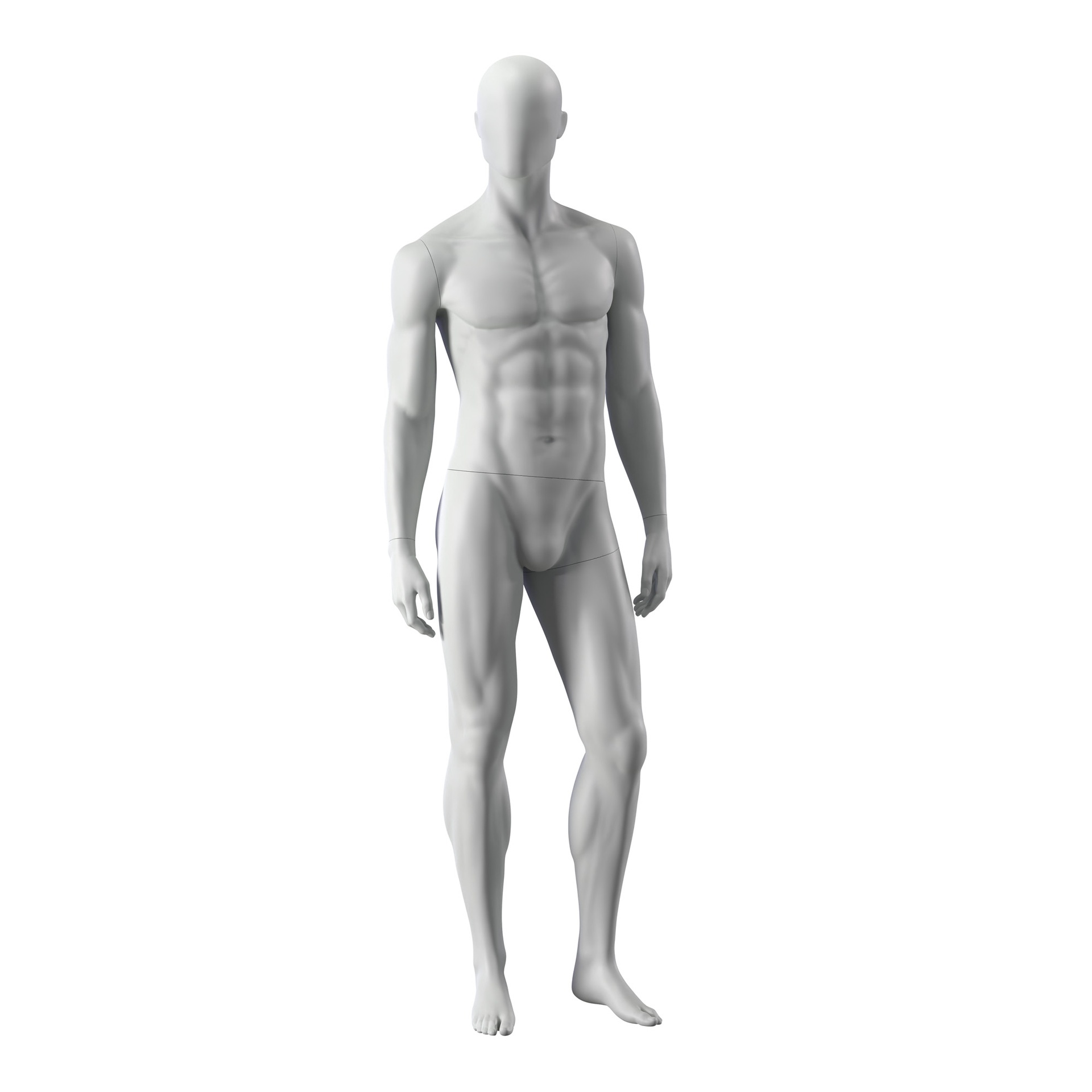 BINK - Sport heren mannequin, grijs, abstract hoofd, staande pose 330