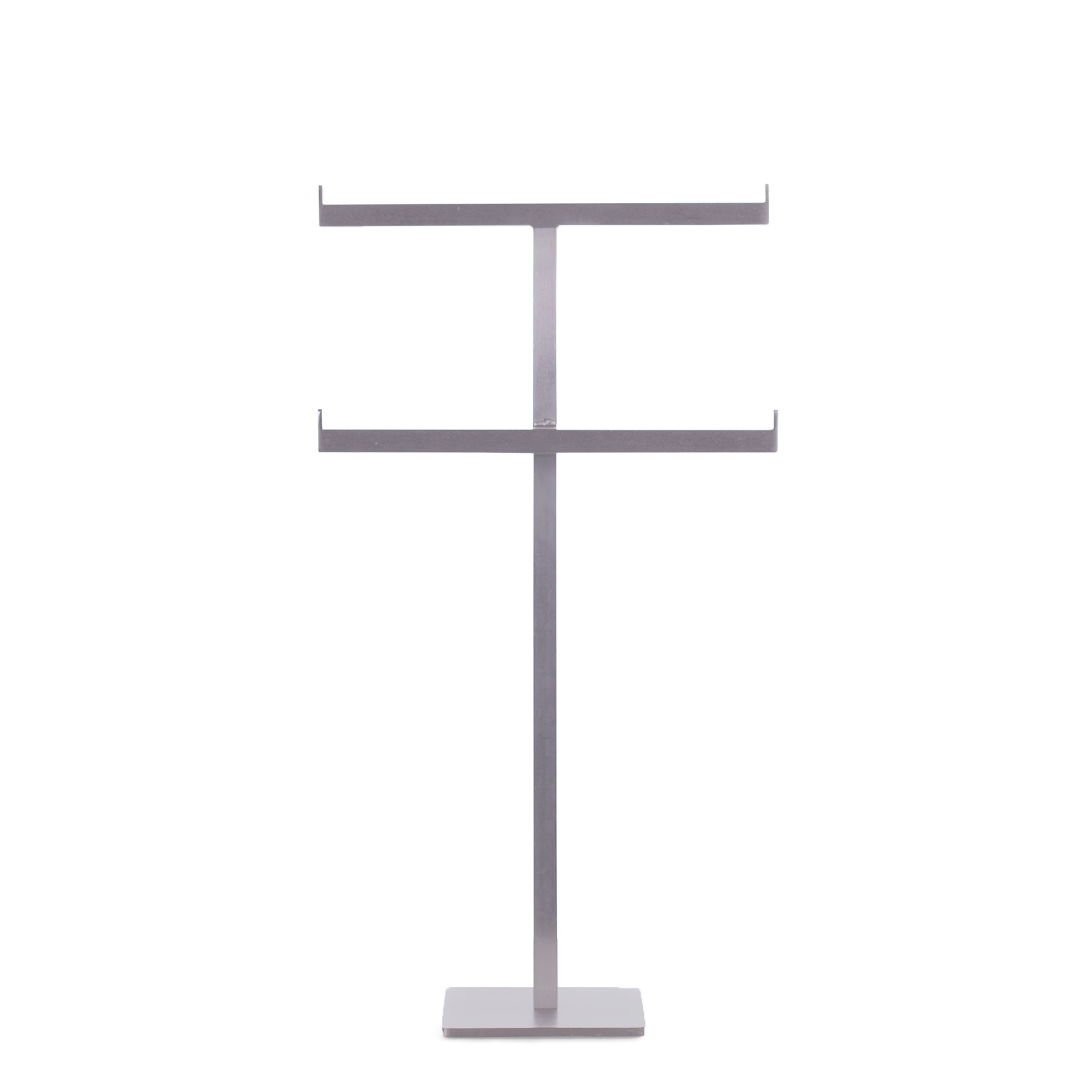 BINK - Double T-display, finished in satined mat metal