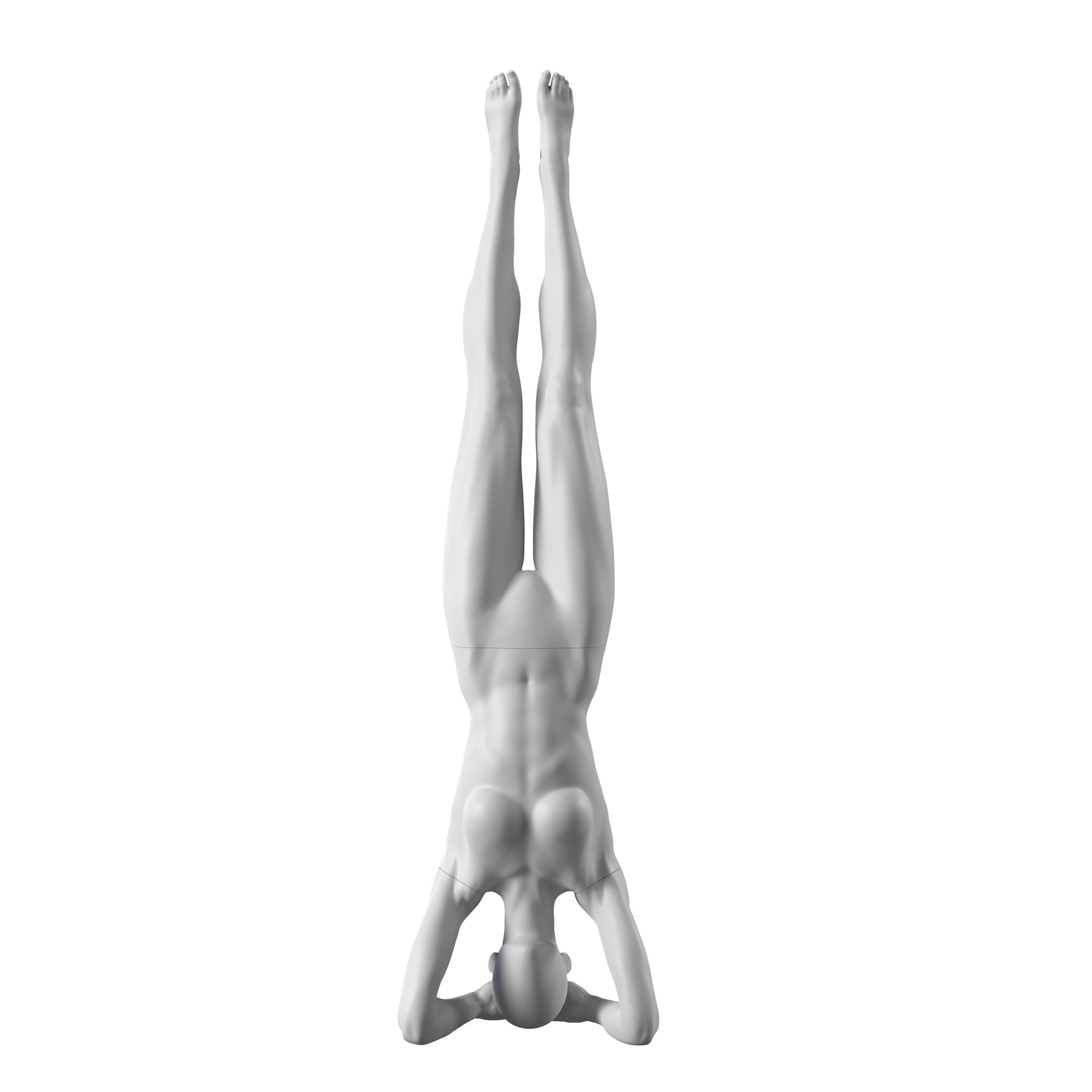 BINK - Mannequin sportif de yoga, femme, gris, tête abstraite, pose 38