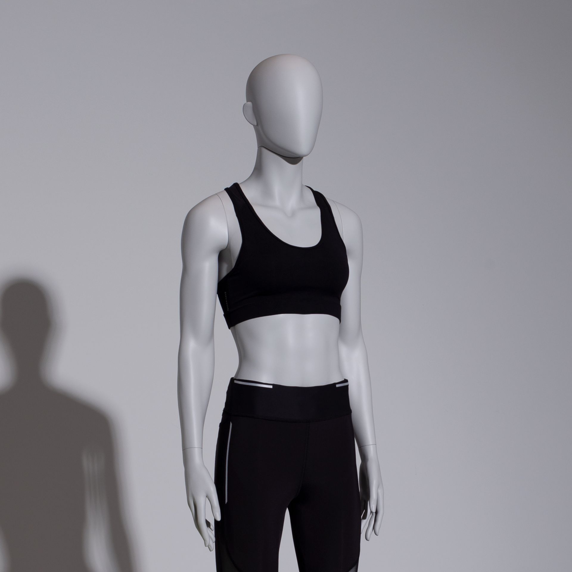 BINK - Sport torso with legs, female, grey, metal base, abstract head, pose 201