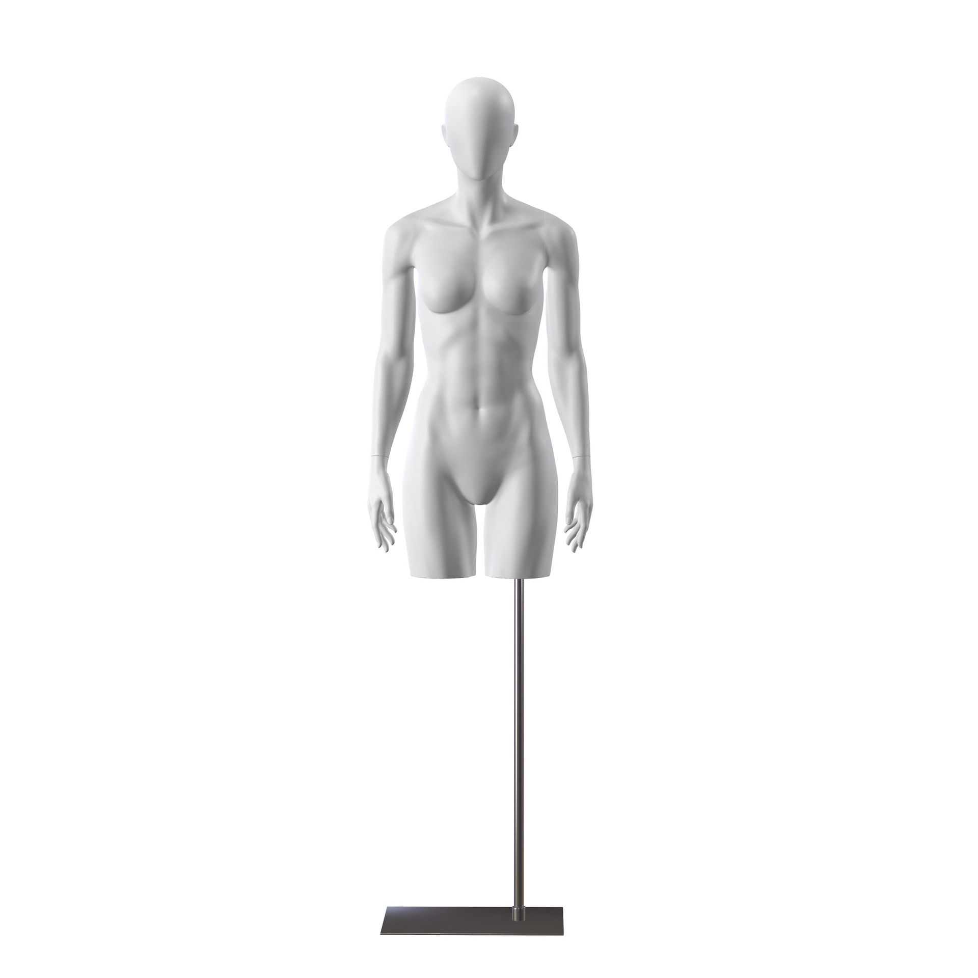 BINK - Sport torso with legs, female, grey, metal base, abstract head, pose 201