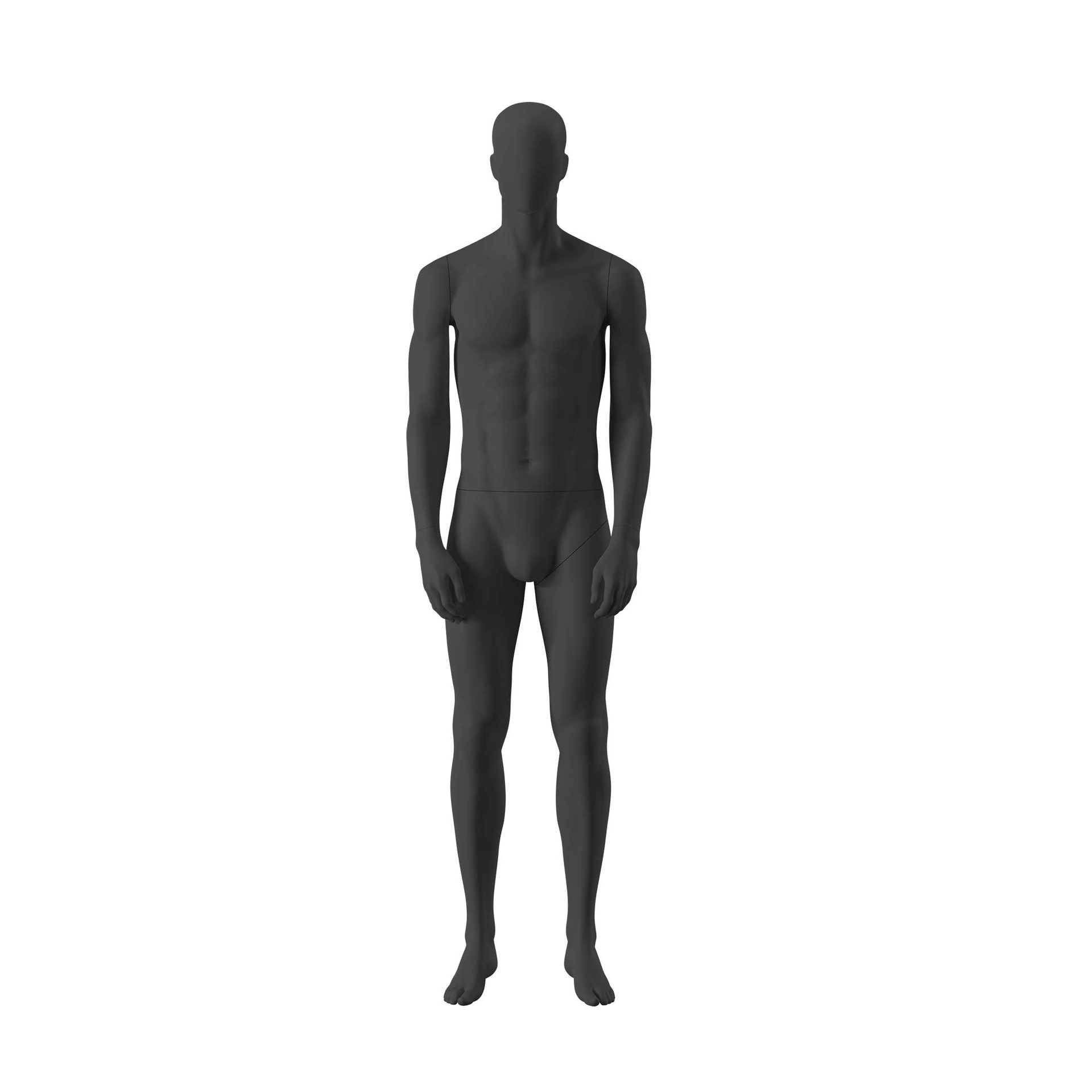 BINK - Maniquí realista de color negro hombre, estilo urbano, cabeza abstracta, postura de pie 302