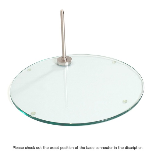 Round glass base dia 42 cm for display mannequin, footpin included