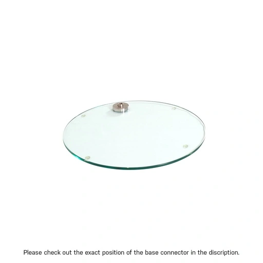 Round tempered glass base dia 32 cm, M12 connector at distance 3.5 cm