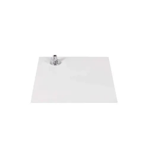 Square base 35x35 cm, powdercoated steel white, connector position 11x10 cm