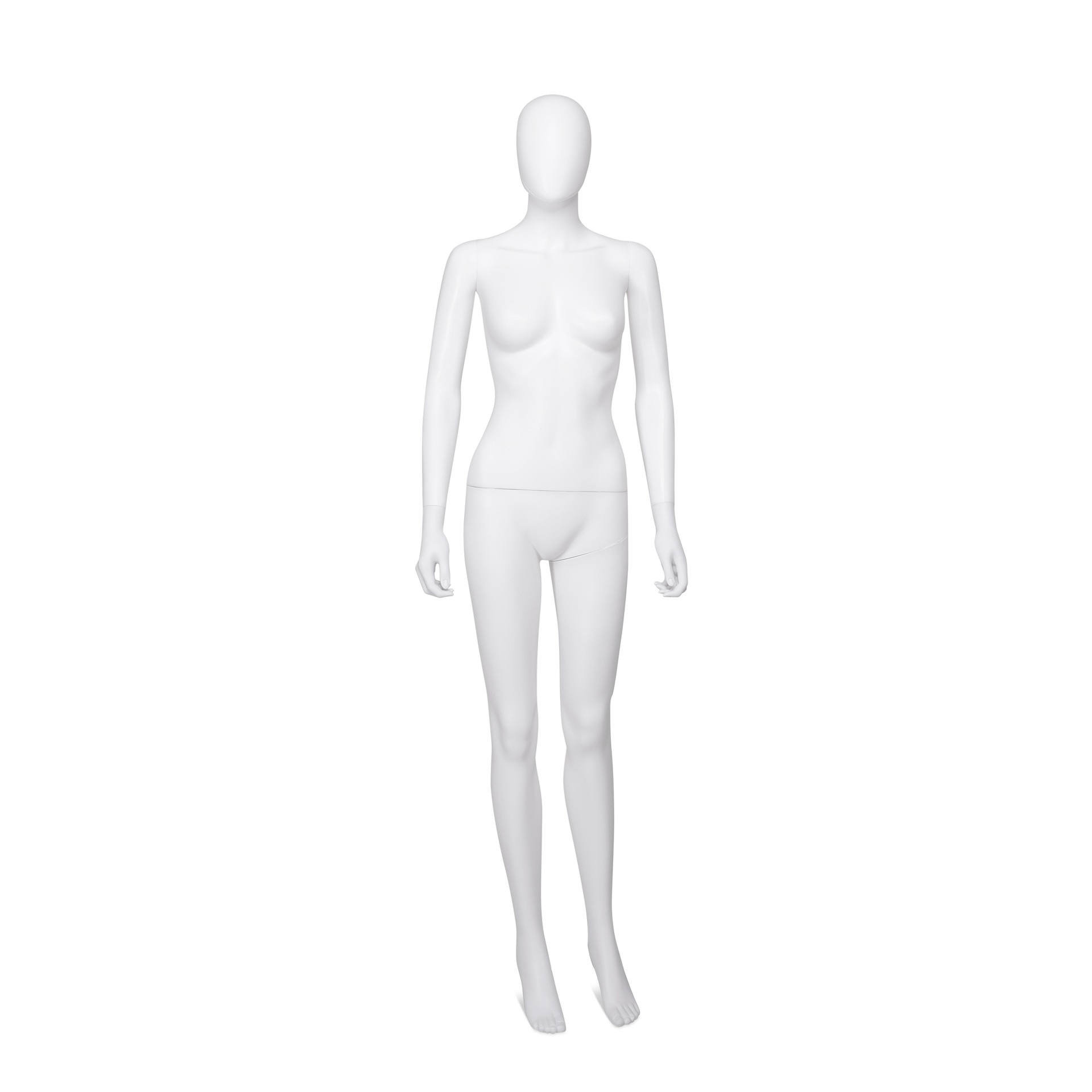 Cheap mannequin, female, detachable head, white mat colour, standing pose 07BN