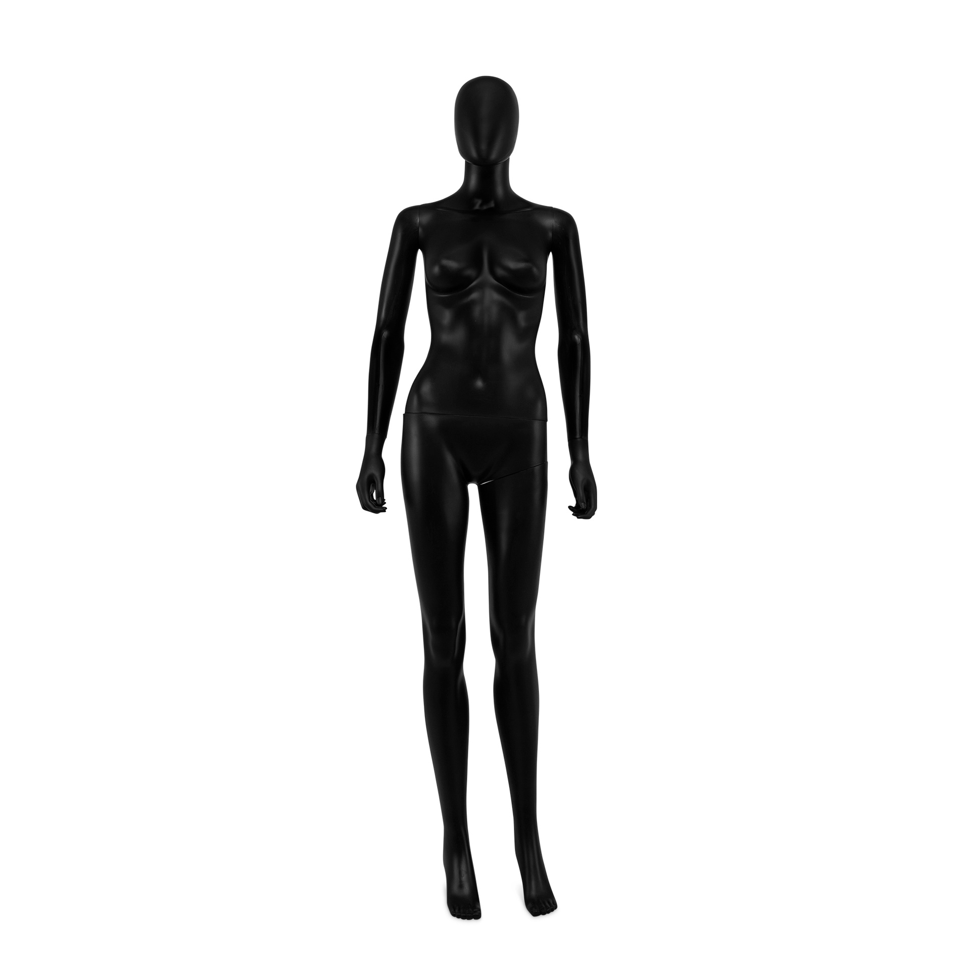 Cheap mannequin, female, detachable head, black mat colour, standing pose 07BN