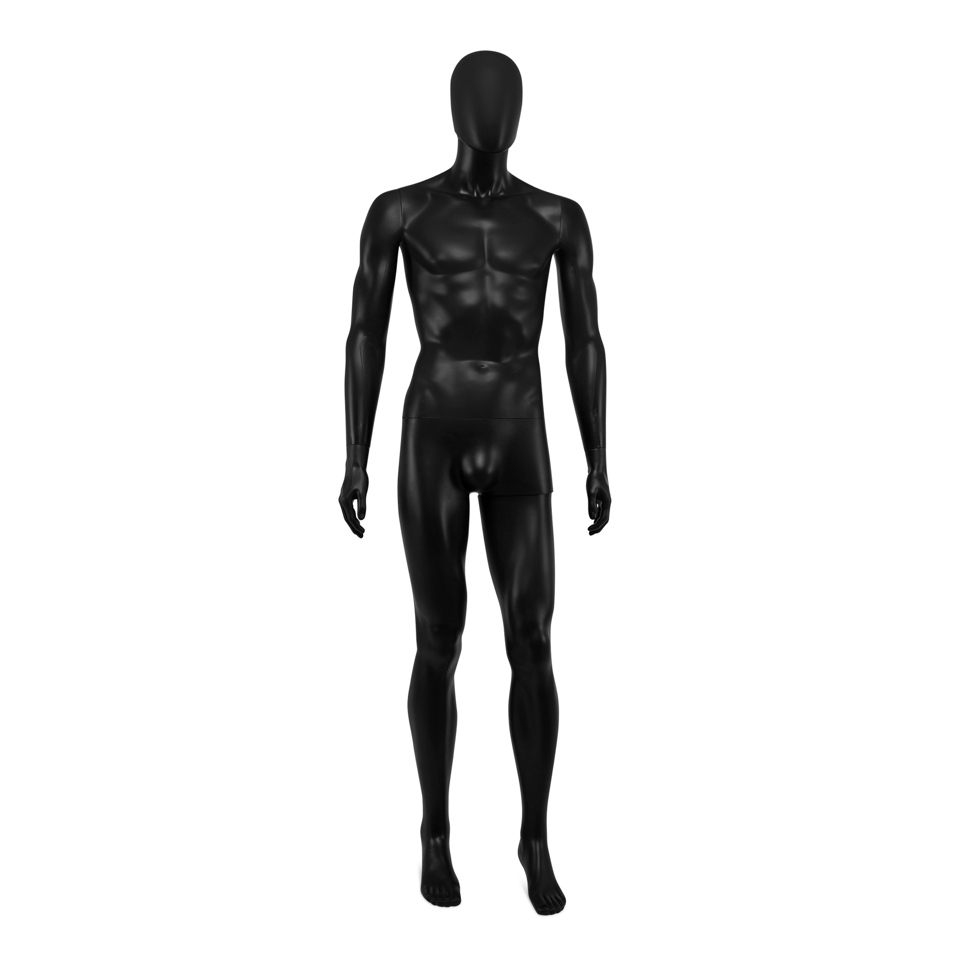 Cheap mannequin, male, detachable head, black mat colour, standing pose 02BN