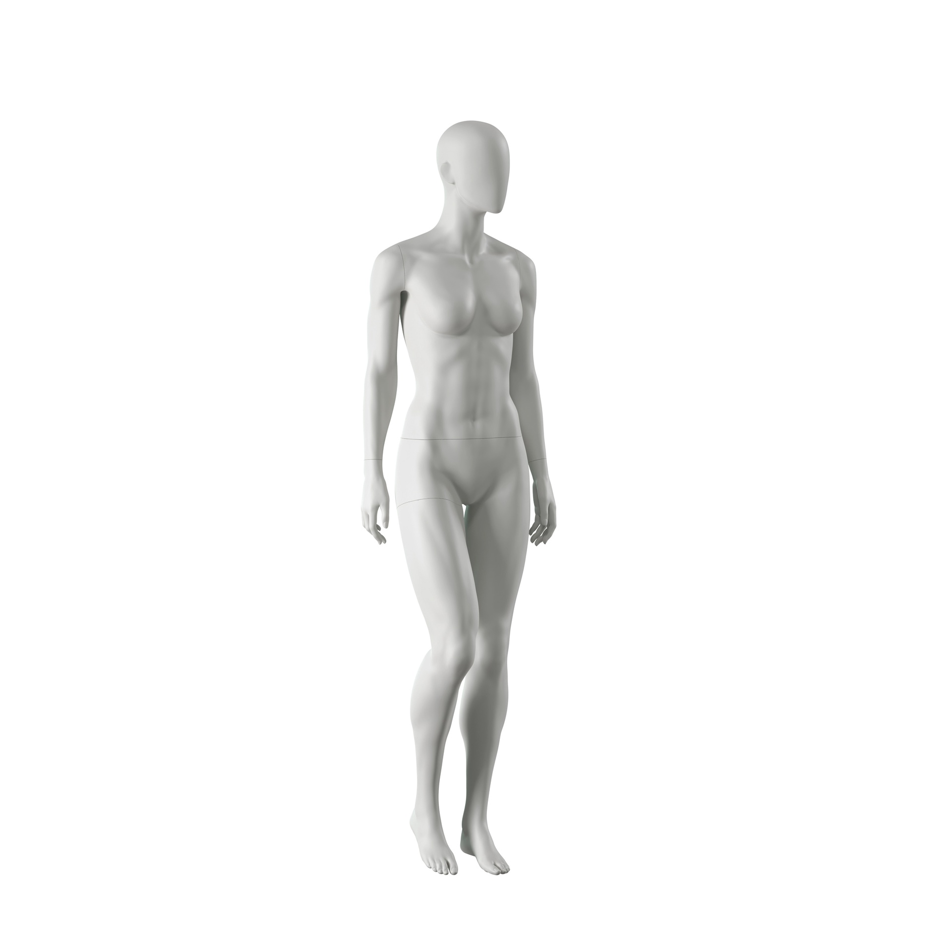 BINK - Sport mannequin, female, grey, abstract head, standing pose 52