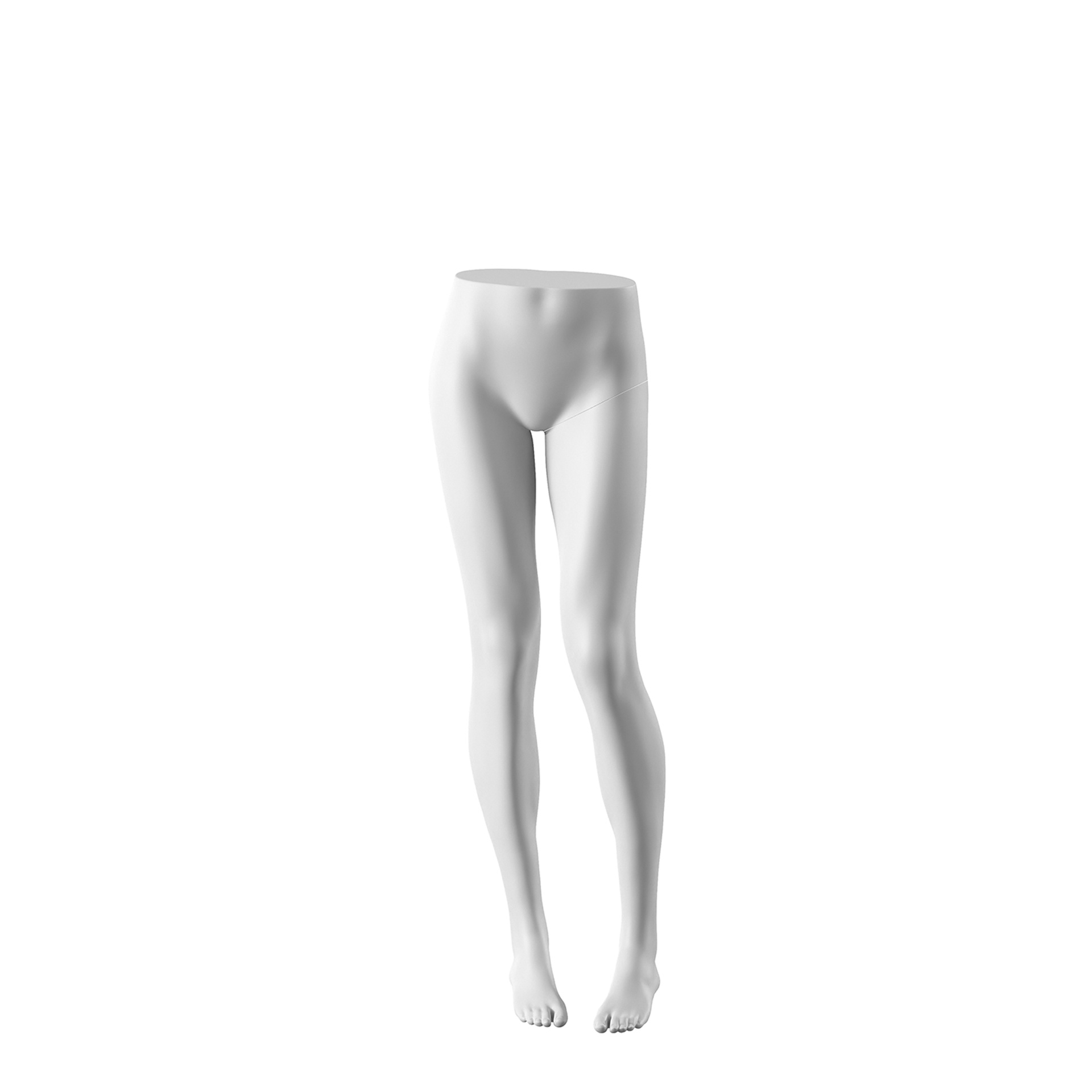 Présentoir à pantalons femme blanc, socle carré en nickel brossé