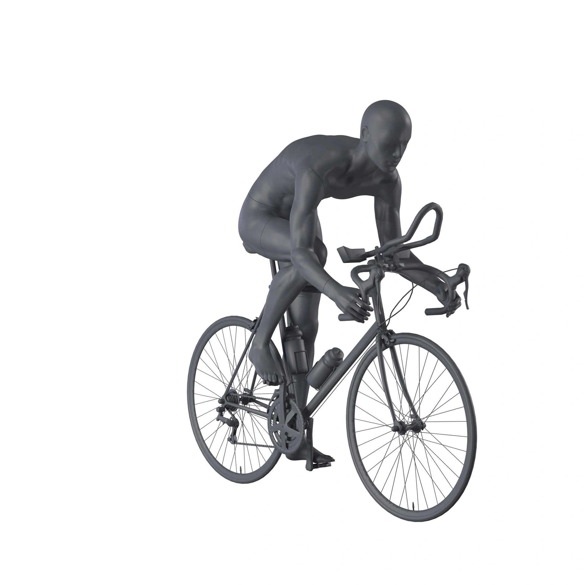 BINK - Radfahrer-Schaufensterpuppe Herr, graphitgrau, stillierten Kopf, sitzende Pose 328