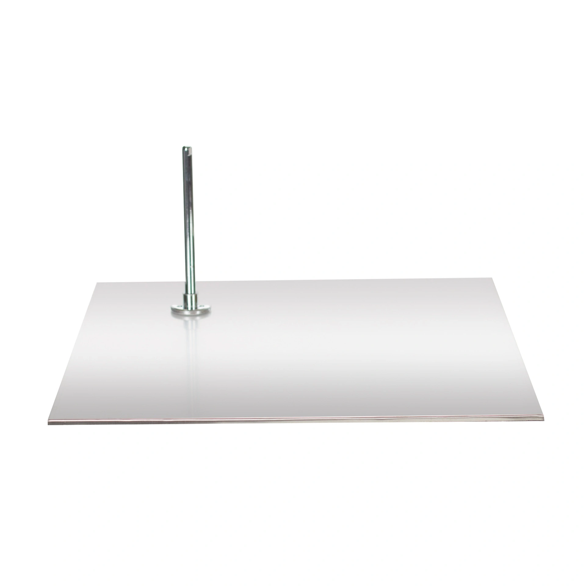 BINK - Base rectangulaire pour mannequin de vitrine adulte, acier inoxydable brossé, tige à pied inclus