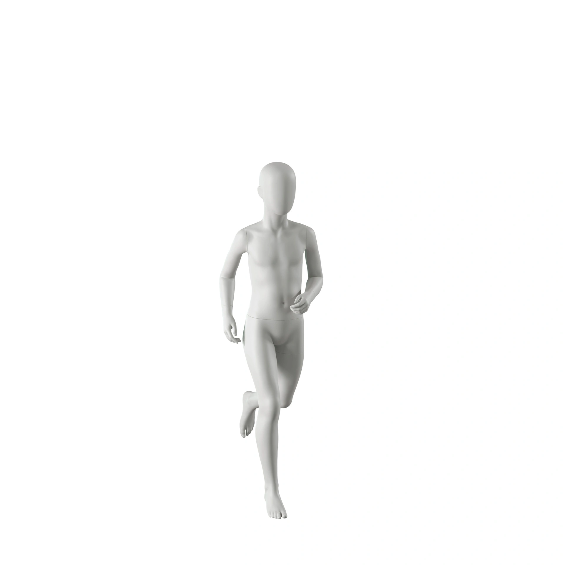 Sport mannequin kind, grijs, 10 jaar, abstract hoofd, running pose 609