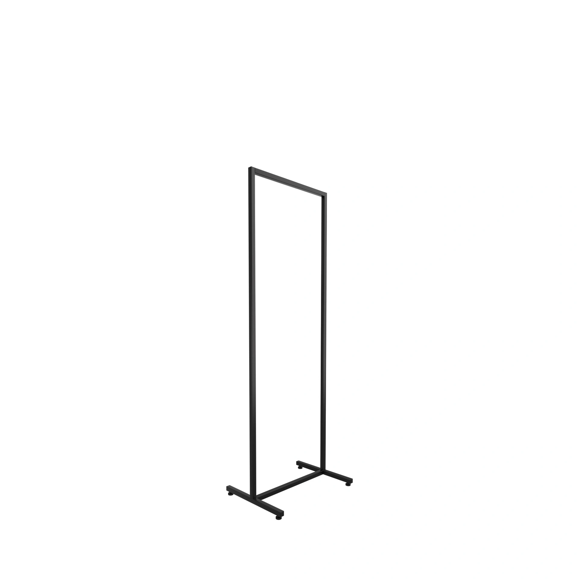 Heavy duty clothing rack, short model, for long dresses, square metal tube, black matt