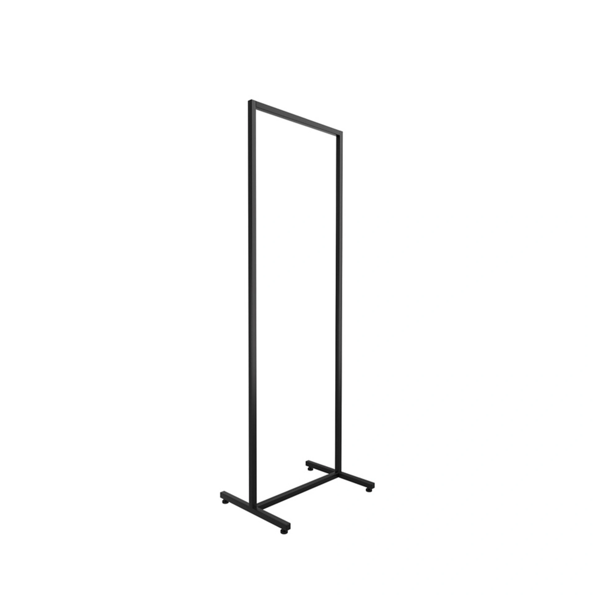 Heavy duty clothing rack, short model, for long dresses, square metal tube, black matt