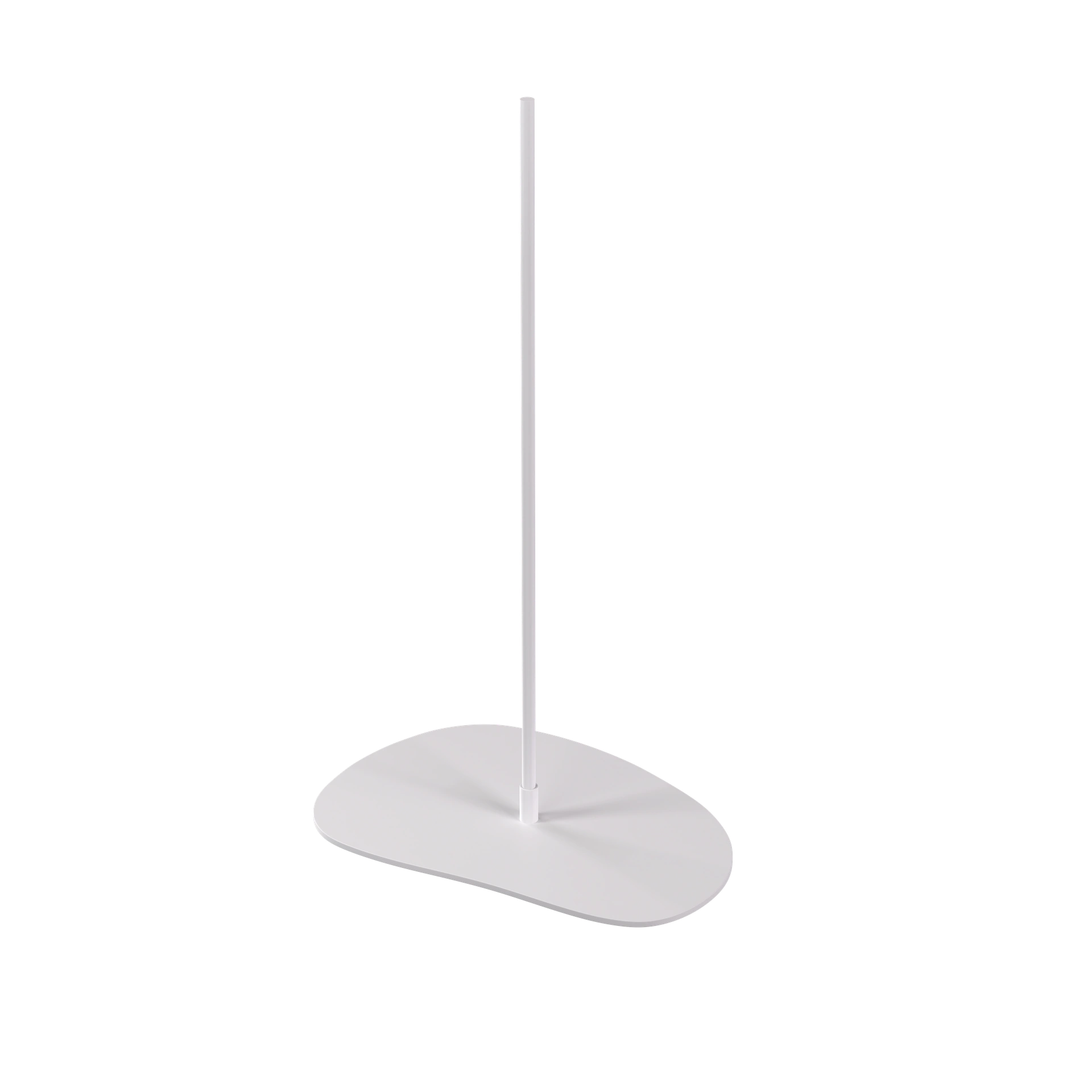 BINK - Soporte de busto con conexión central, 55cm, placa en forma de canto rodado, recubierto de polvo blanco 