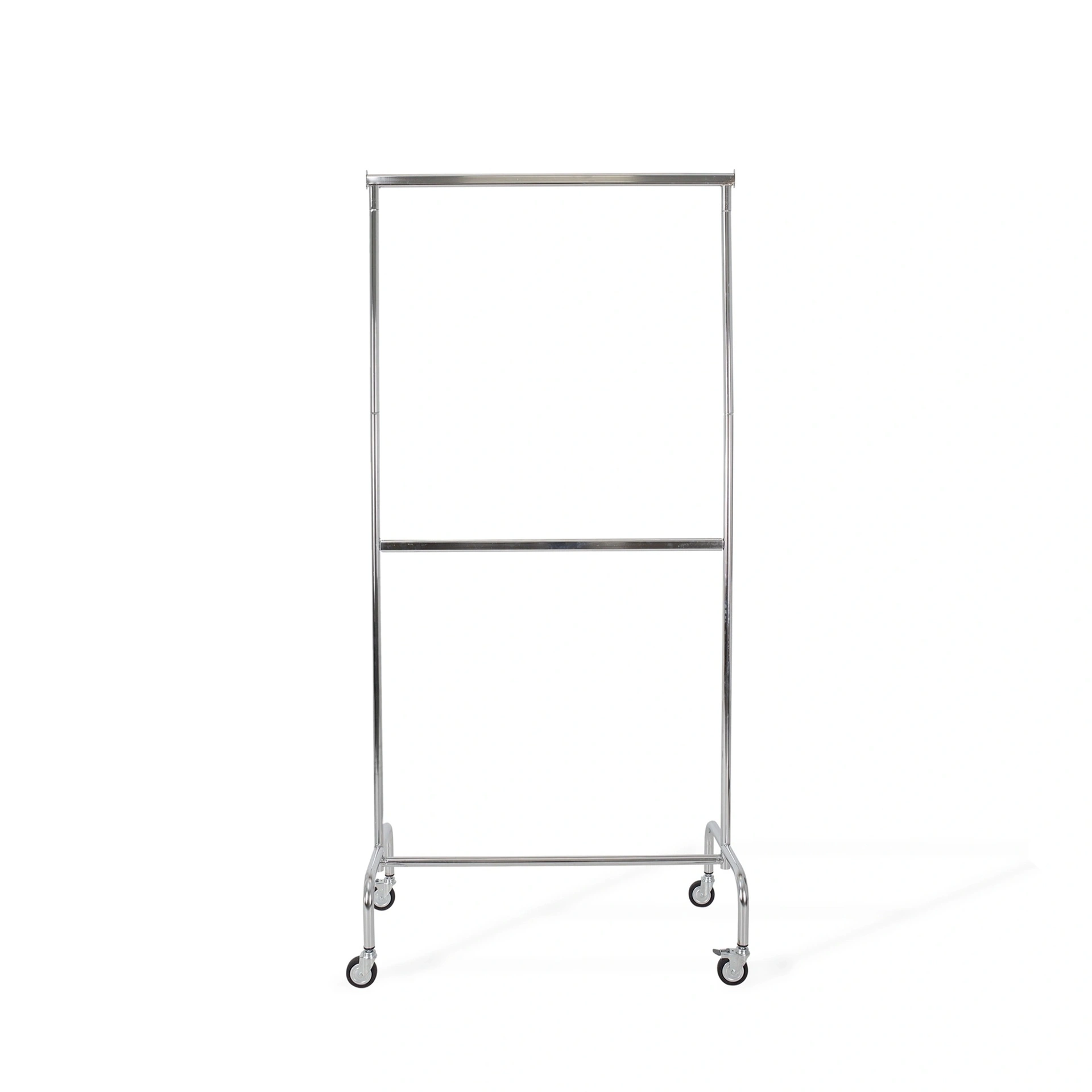 BINK - Portant vêtements solide sur roulettes avec barre centrale réglable, 100cm, chromé