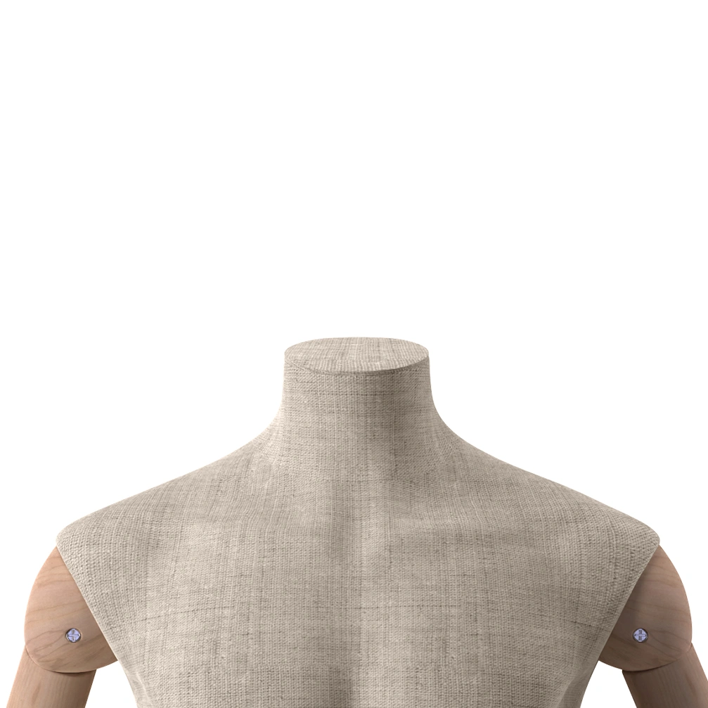 BINK - Neck block for male mannequin, beige fabric, Maison Marlu