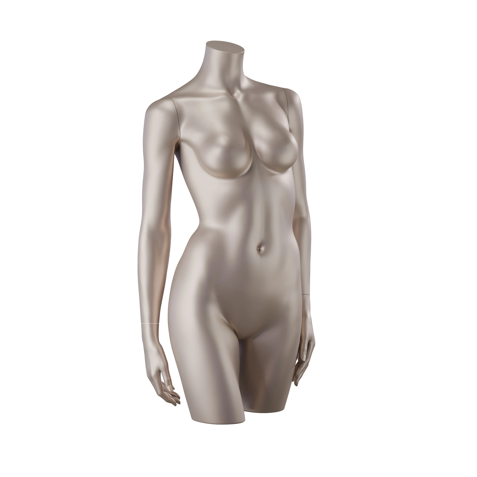 BINK - Female bust for lingerie, with arms, B-cup, metallic skin colour 