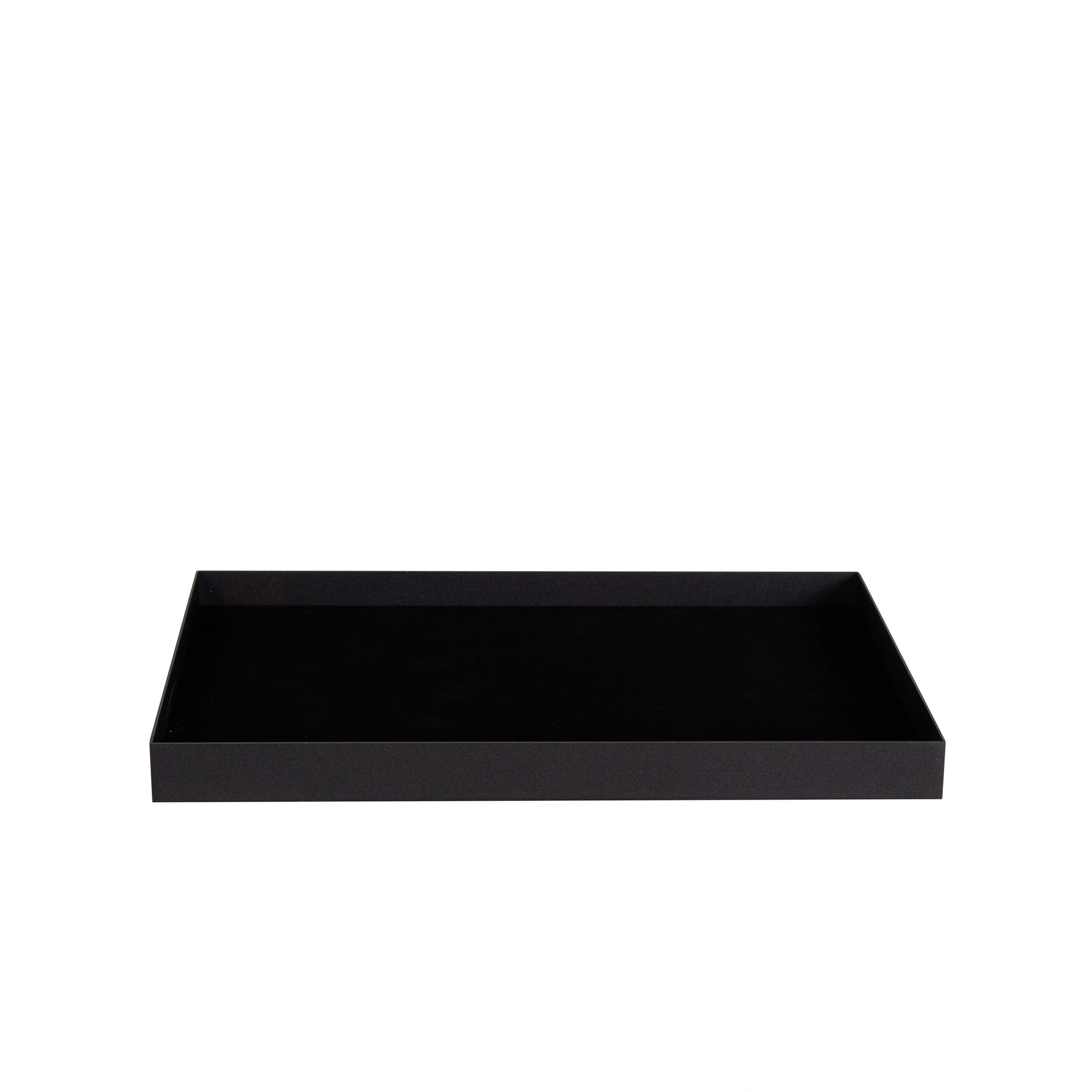 Displayständer für Hemden, schwarz Stahl, mit schwarzem Samtbezug, 35 x 24 cm