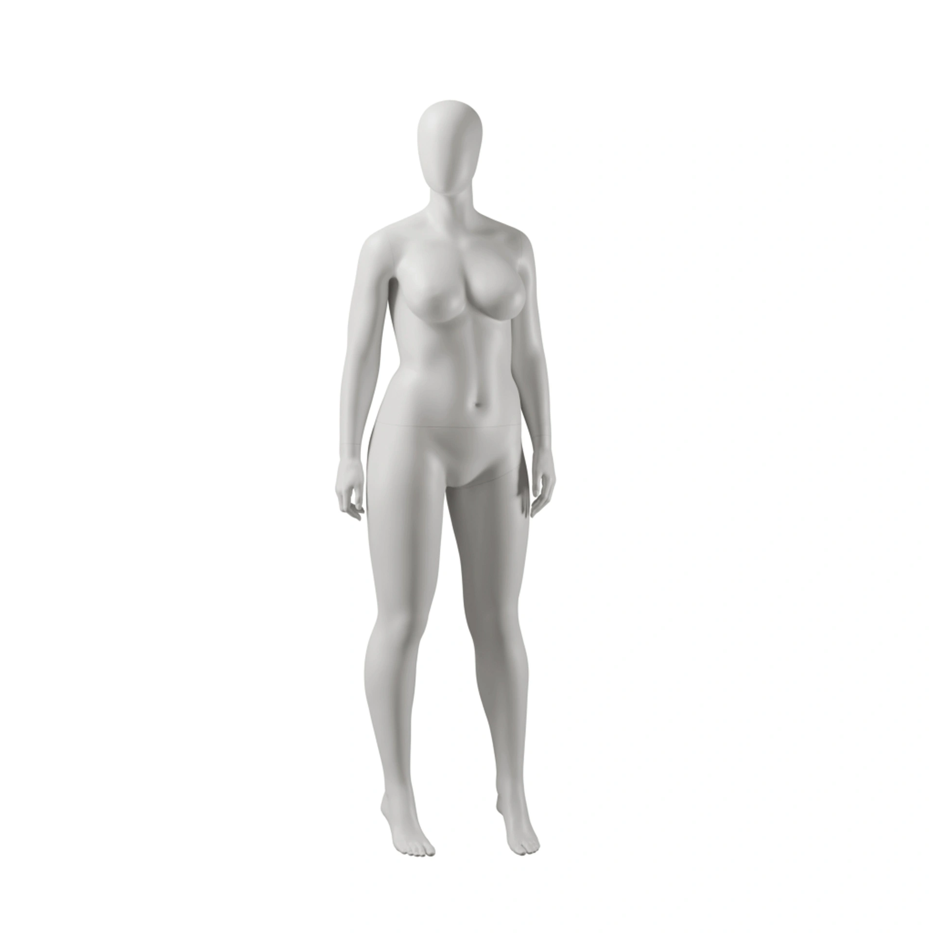 BINK - Plus size female mannequin with abstract head, size EU44, grey, standing pose 20