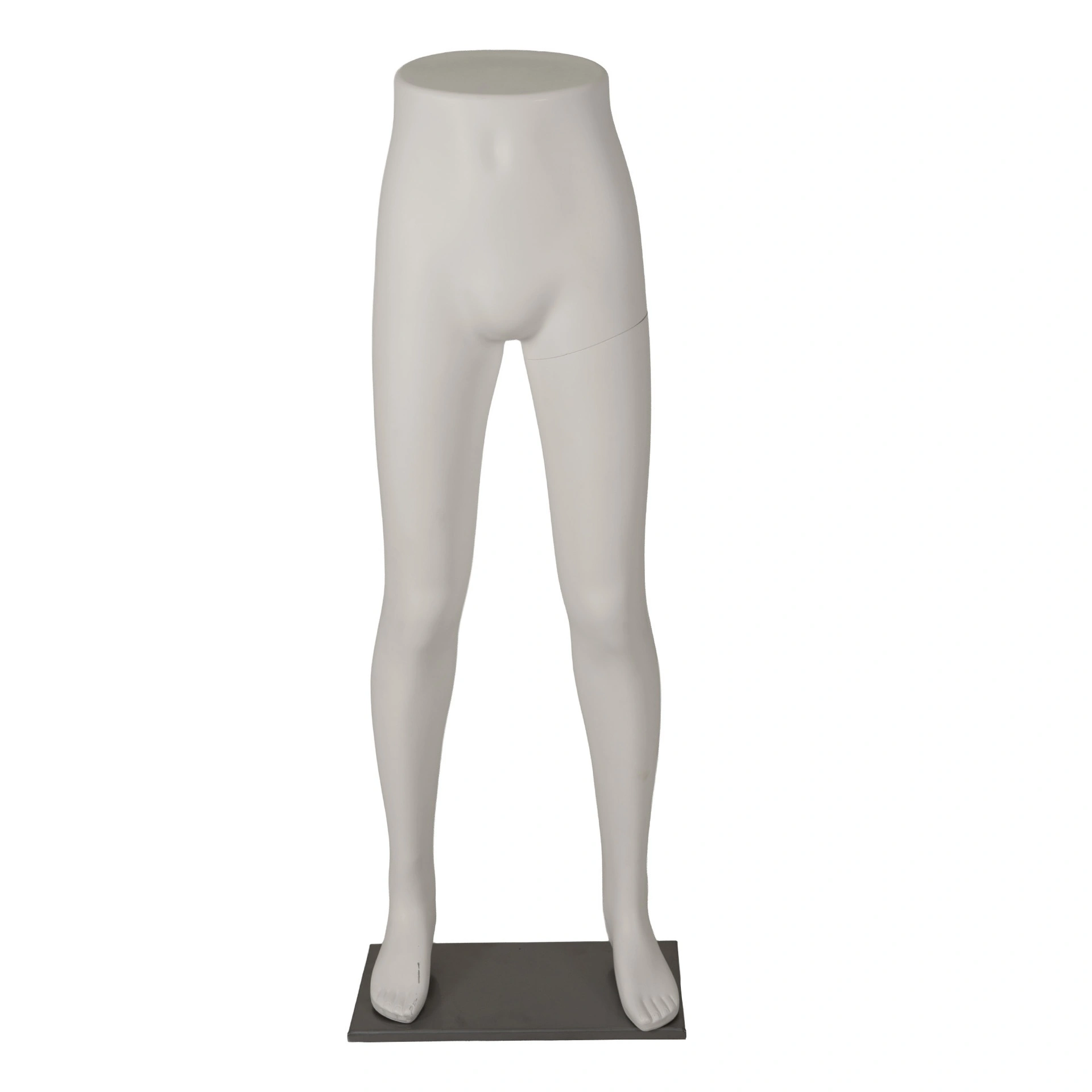 Expositor para pantalones blancos de hombre, plástico, base metálica y pasador para pies