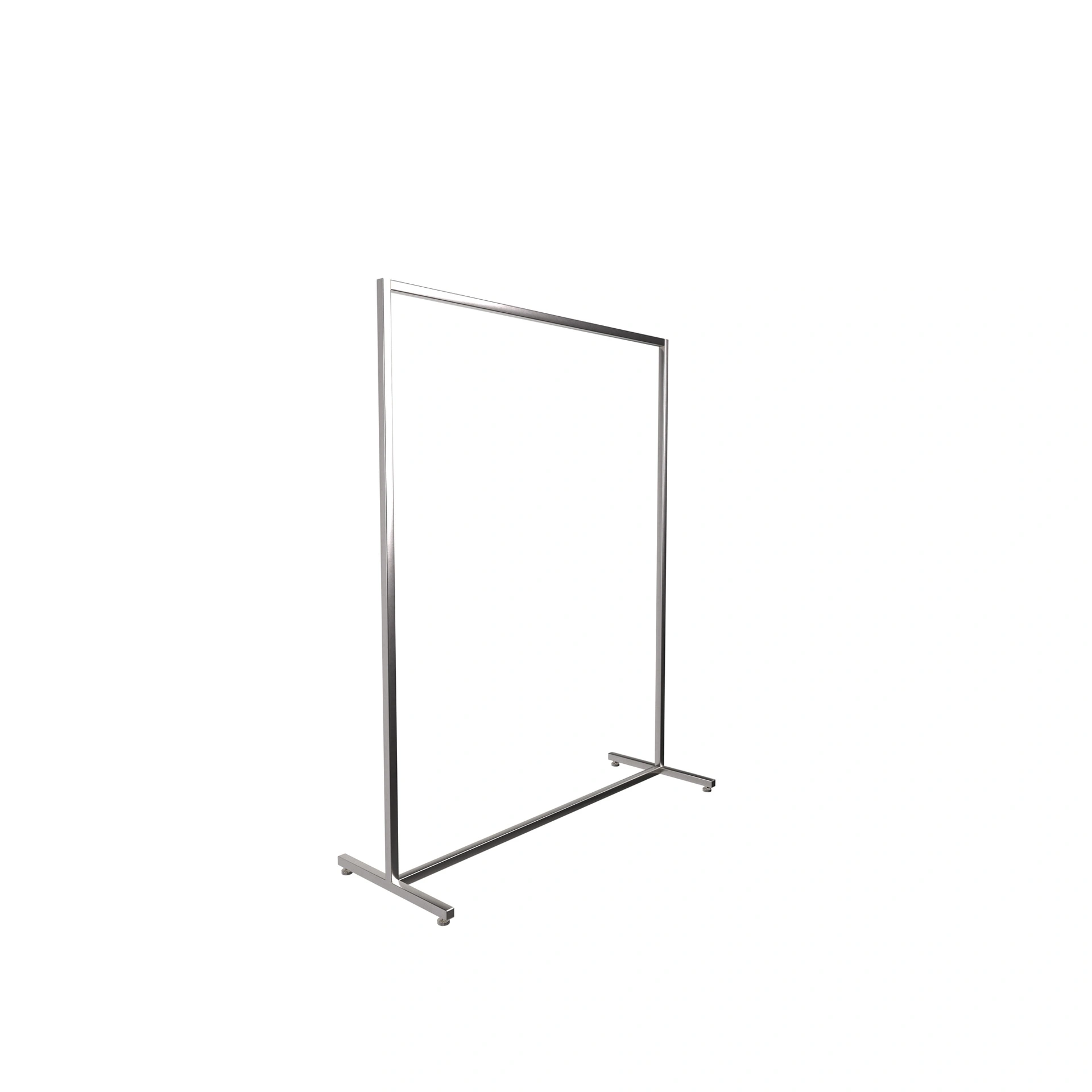 Heavy duty clothing rack, wide model, square metal tube, brushed steel
