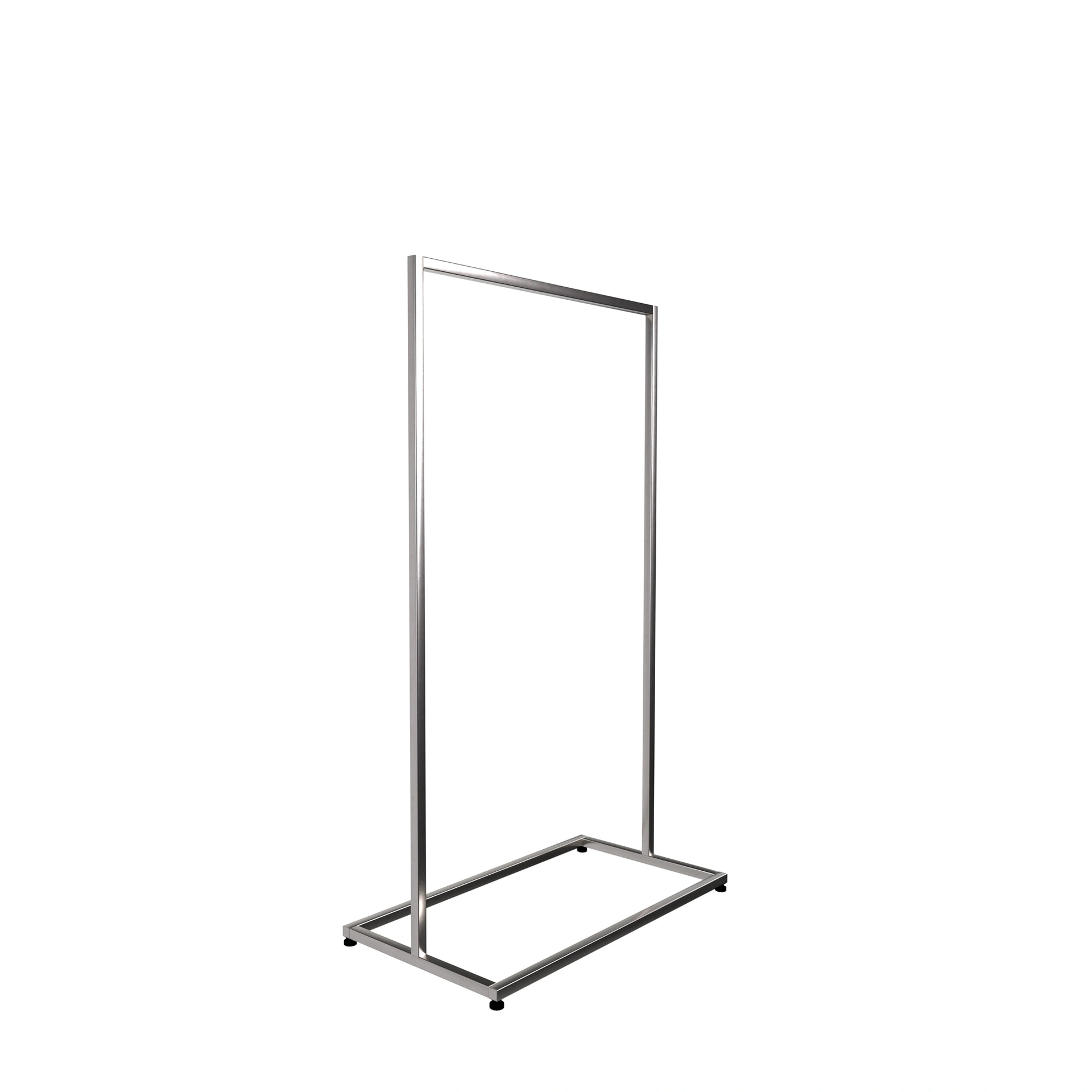 BINK - Heavy duty clothing rack, short model, square metal tube, brushed steel