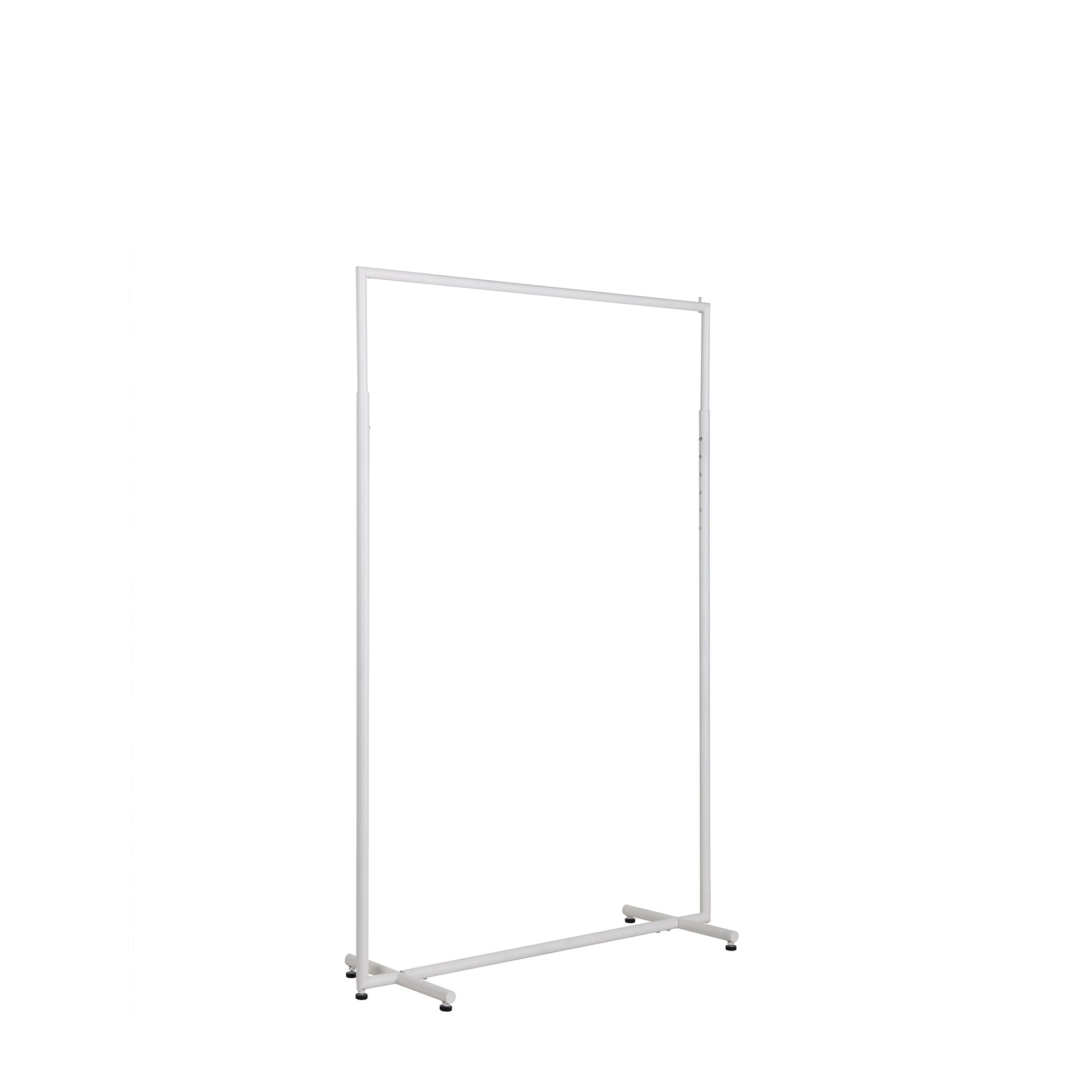 Verstelbaar kledingrek met ronde buizen, 120cm breed, wit mat