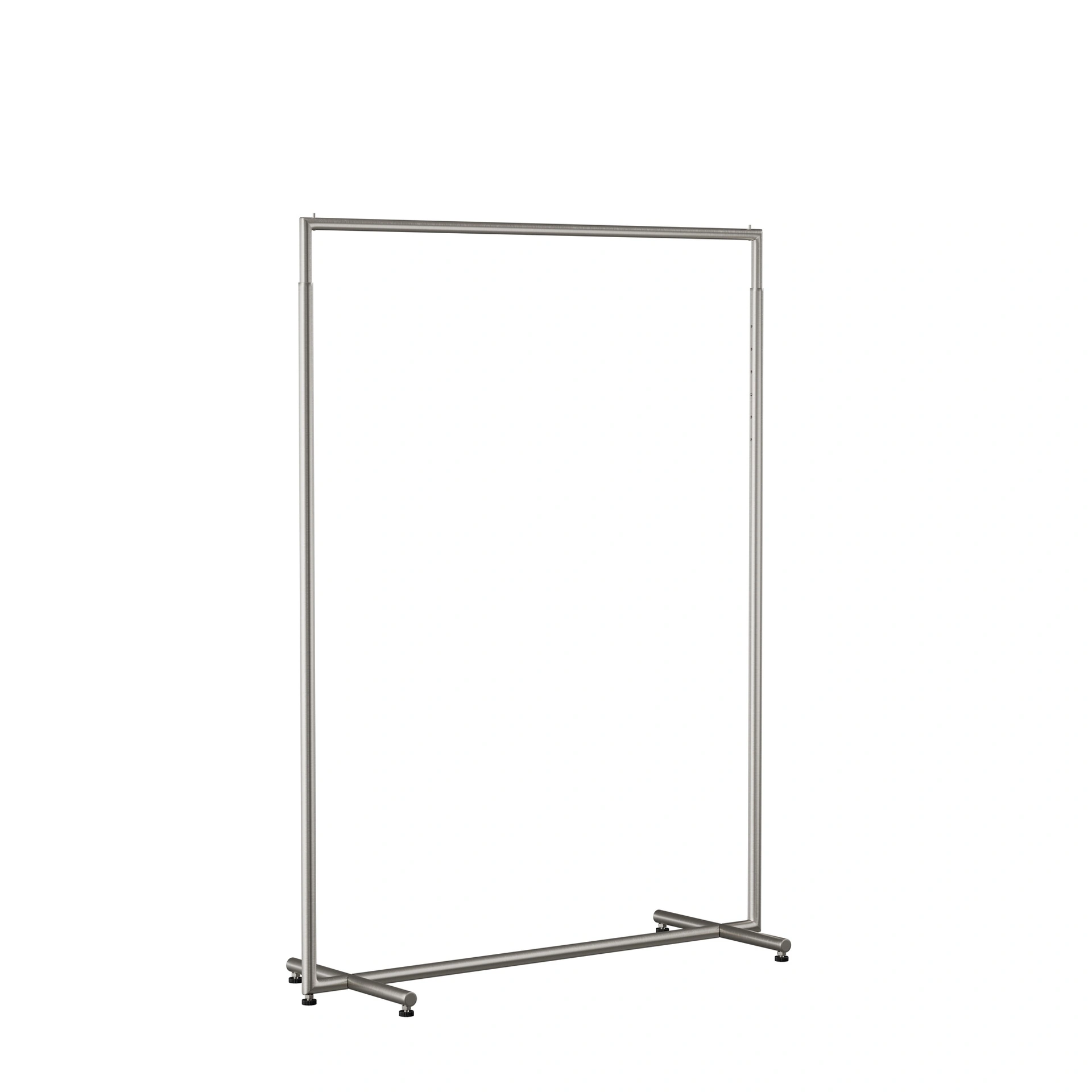 BINK - Adjustable clothing rack, round metal tubes, width 120cm, brushed steel