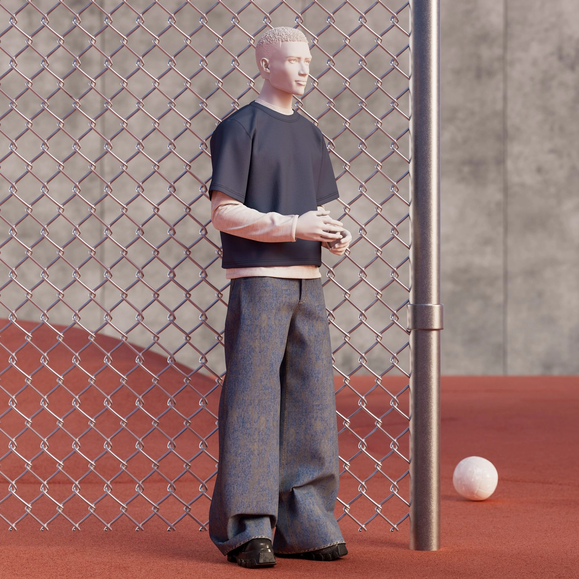 BINK - Male mannequin, collection NXT - gen Z, colour light grey, standing pose 028