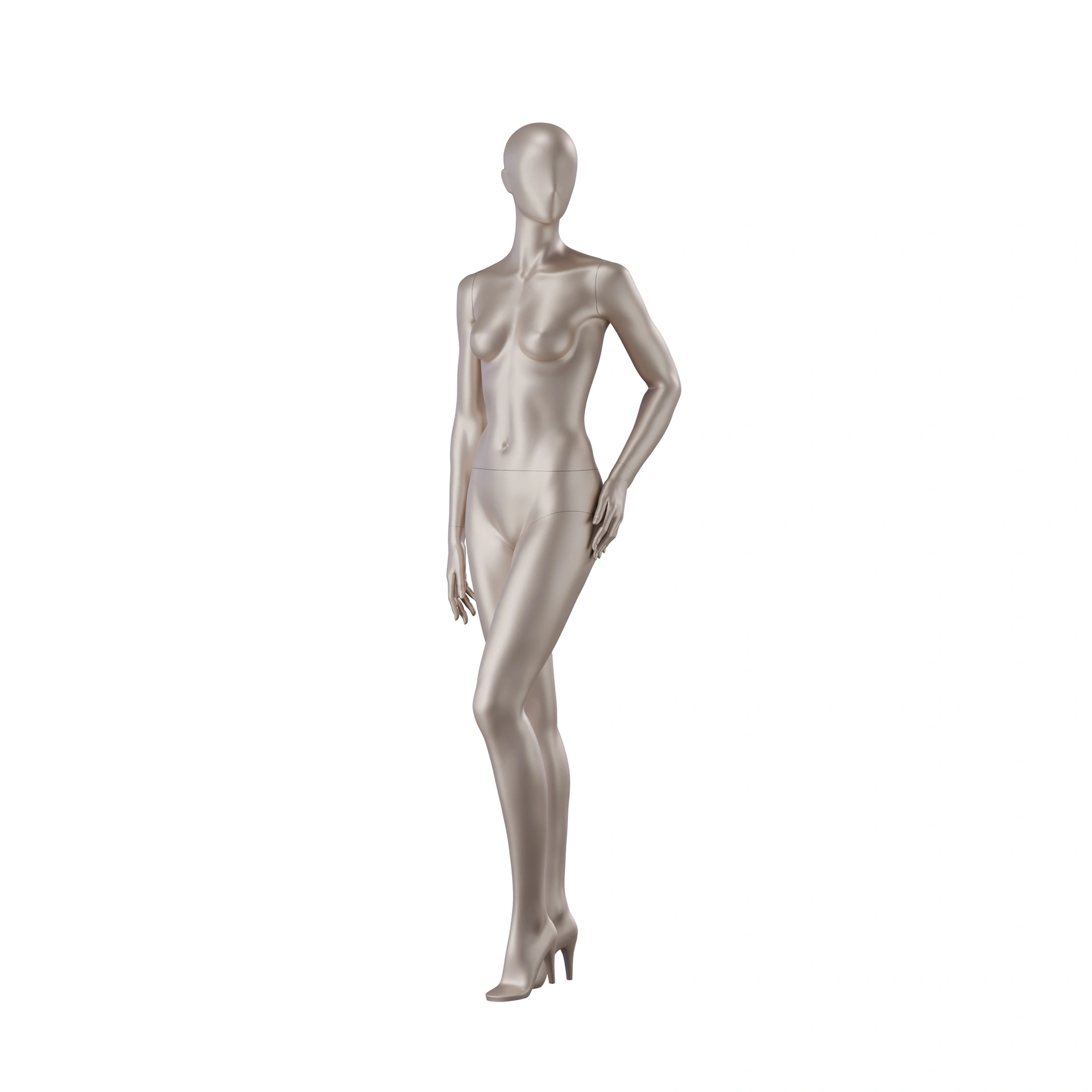 BINK - Underwear mannequin, female, A-cup, bronze metallic skin color mat, standing pose 09A