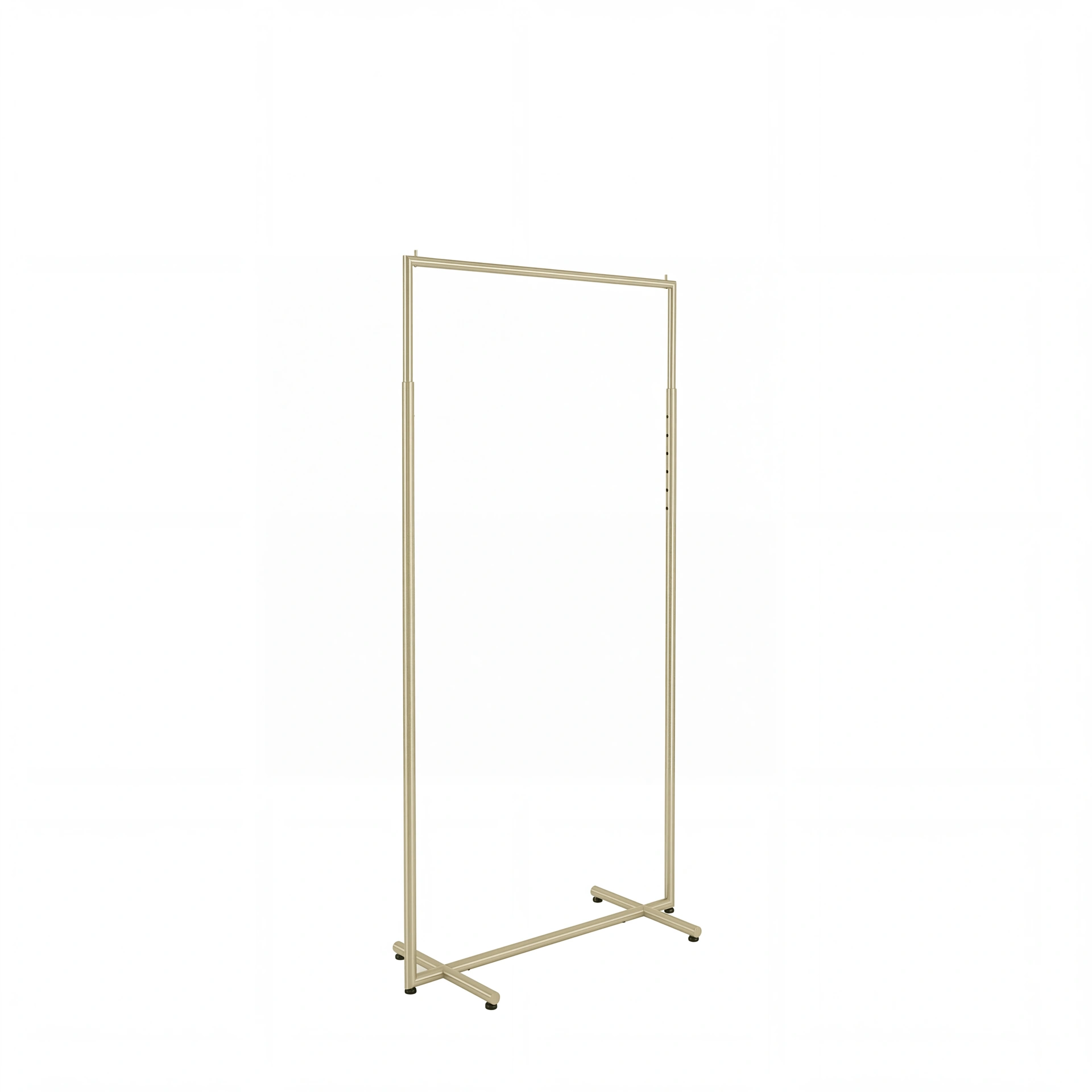 Adjustable clothing rack, round metal tubes, width 90cm, brushed steel gold colour