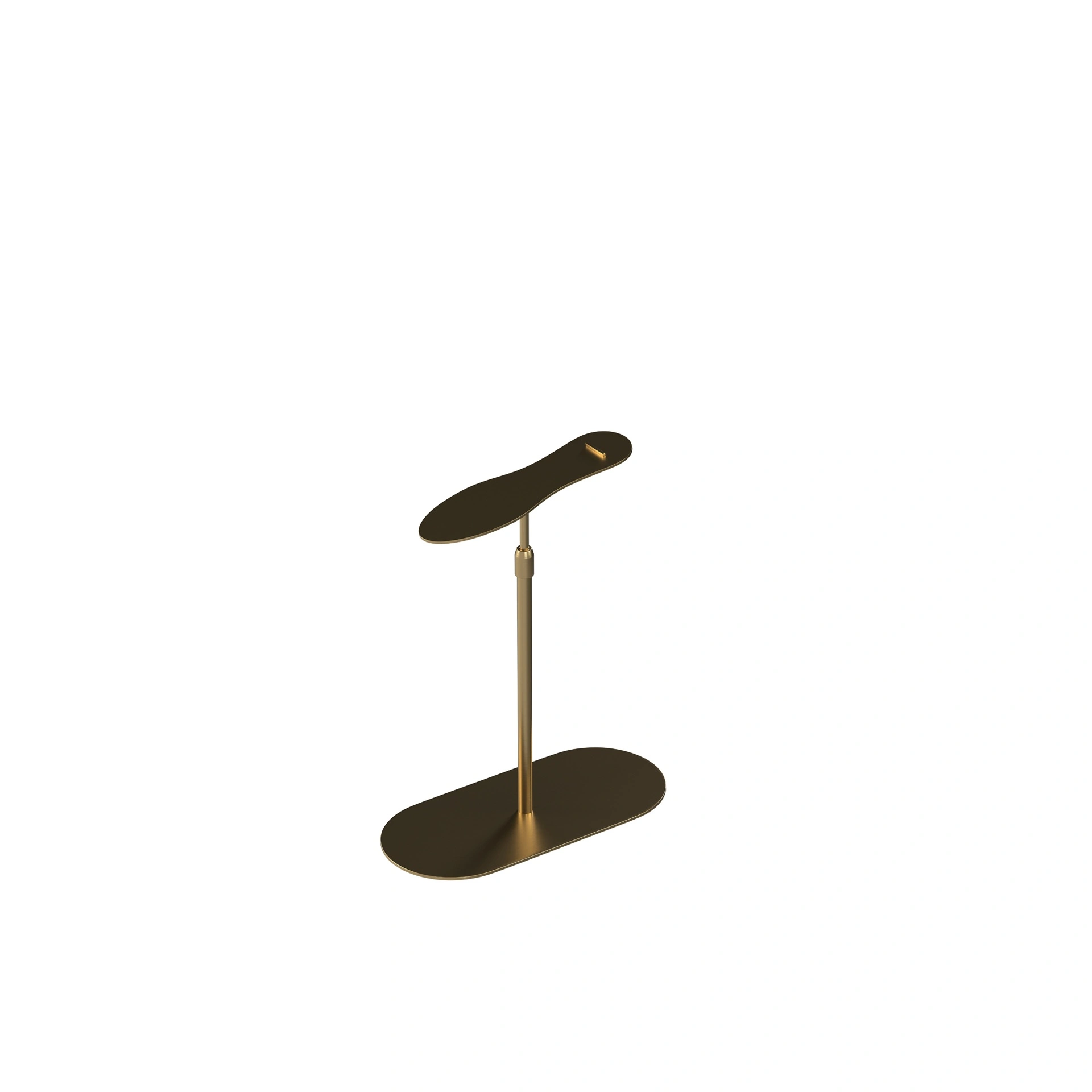 Schoenstaander, verstelbare hoogte, in goudkleurig geborsteld staal