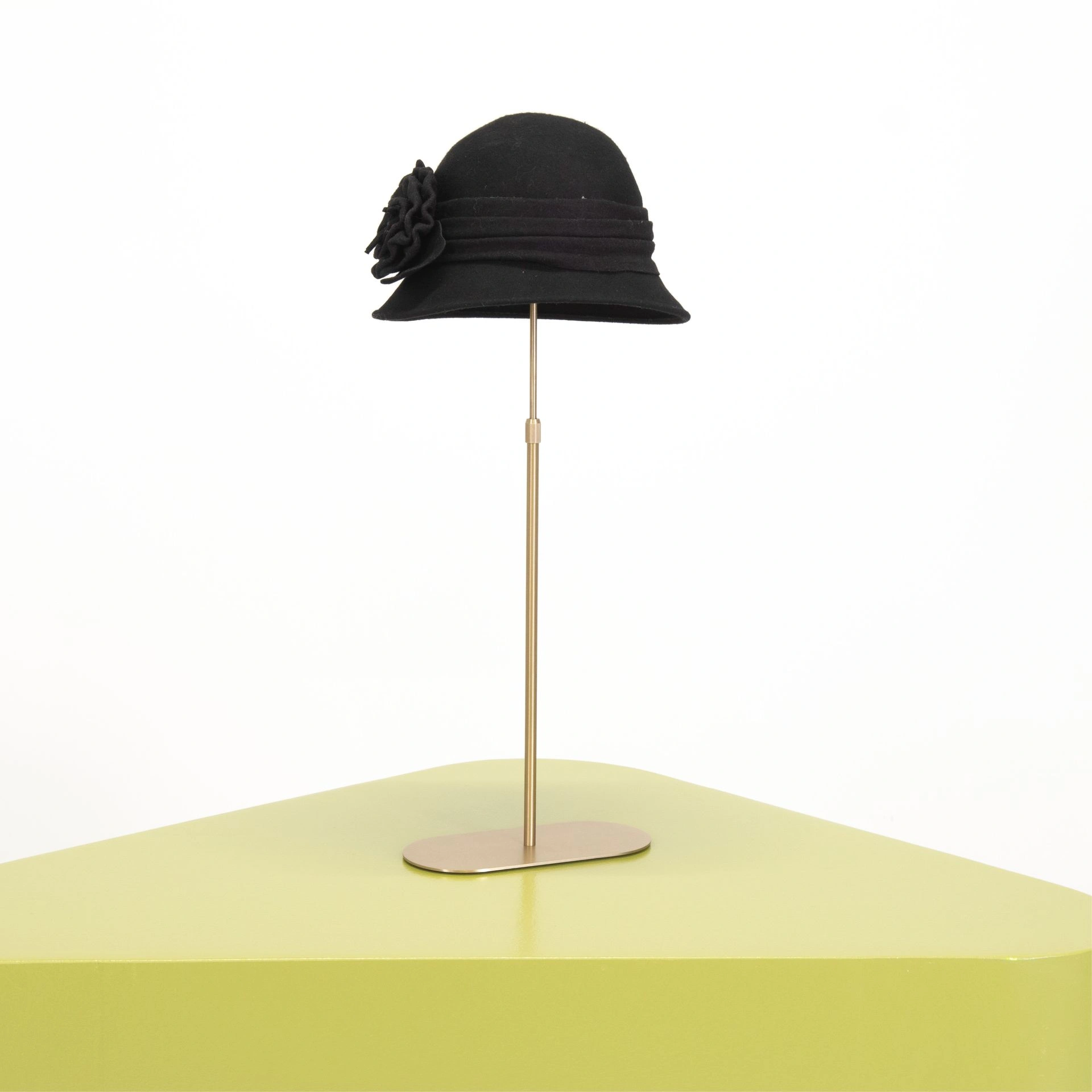 BINK - Hat stand, adjustable height, in brushed steel with gold finish