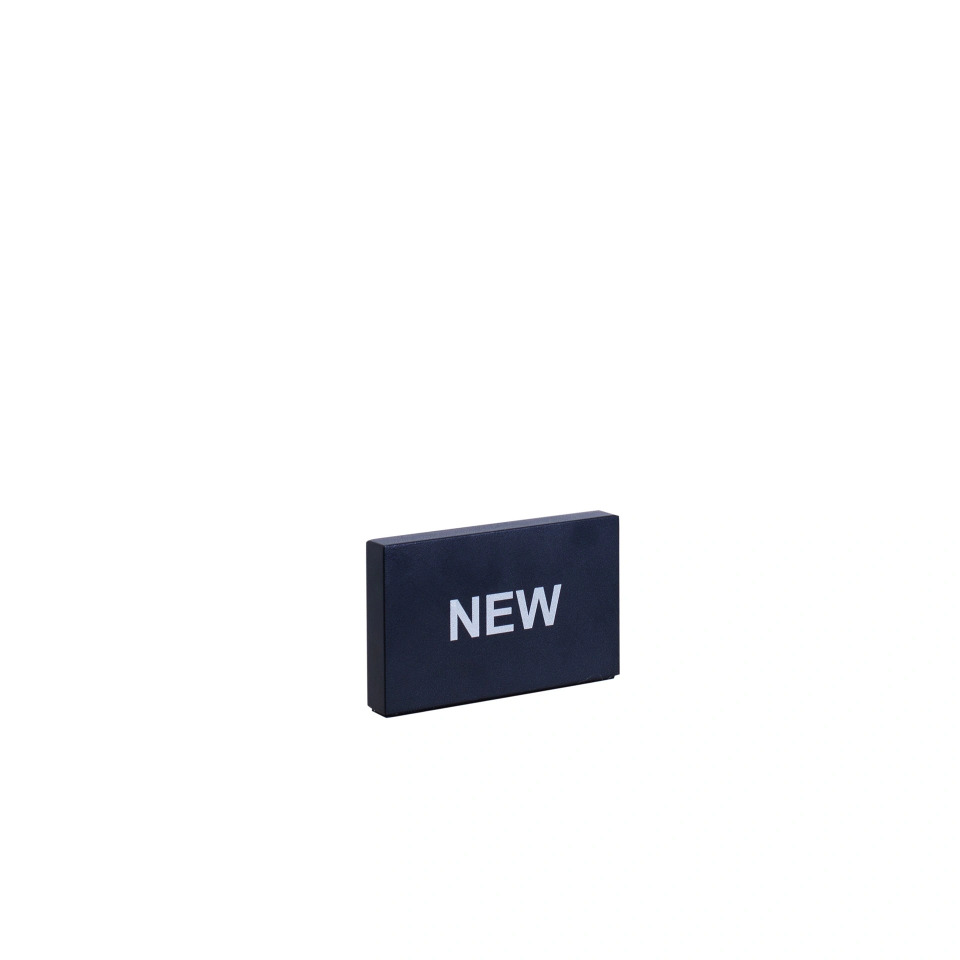 Presentatieblokje "NEW", zwart gepoederlakt staal, interior