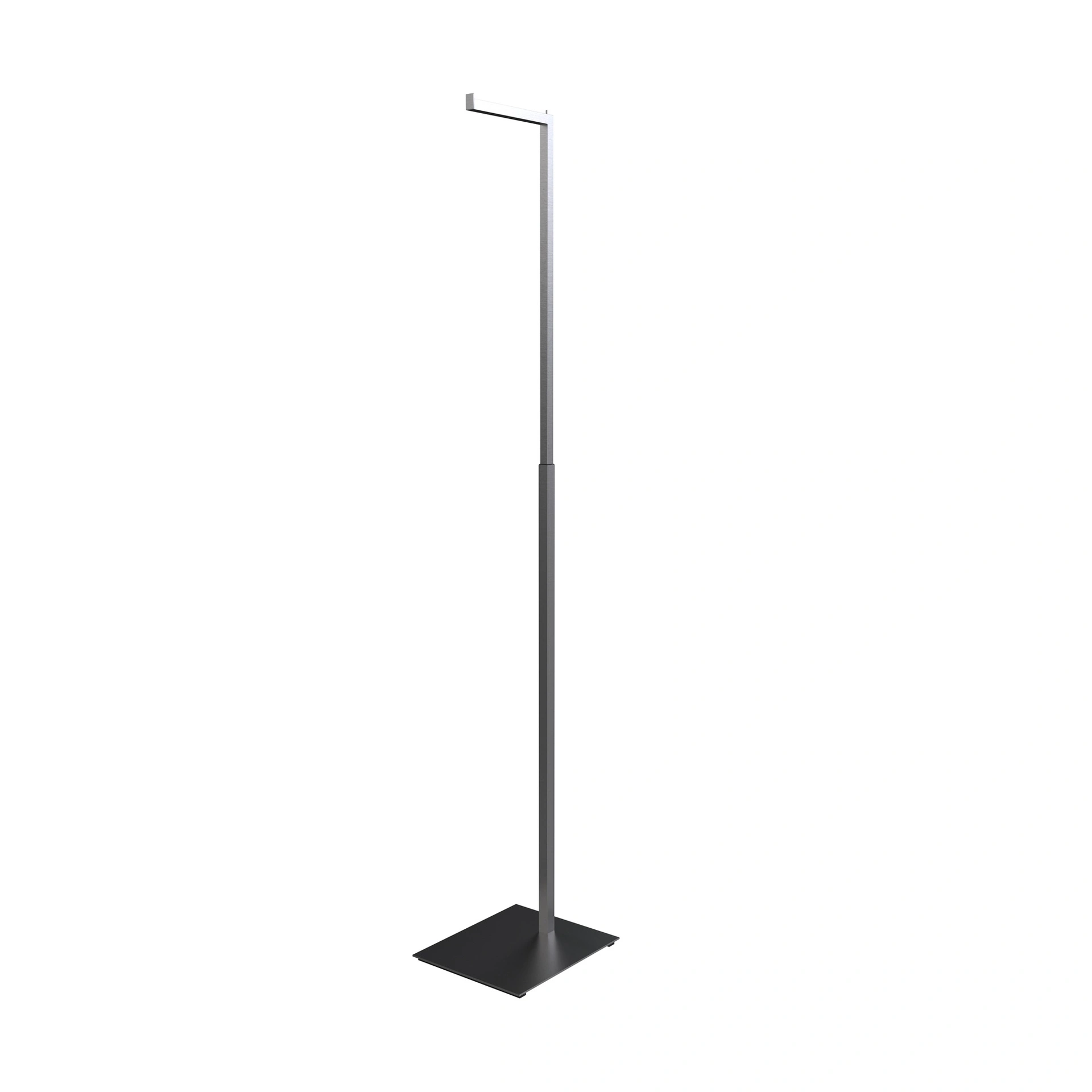 BINK - Adjustable L display, 110-175cm H, in brushed stainless steel