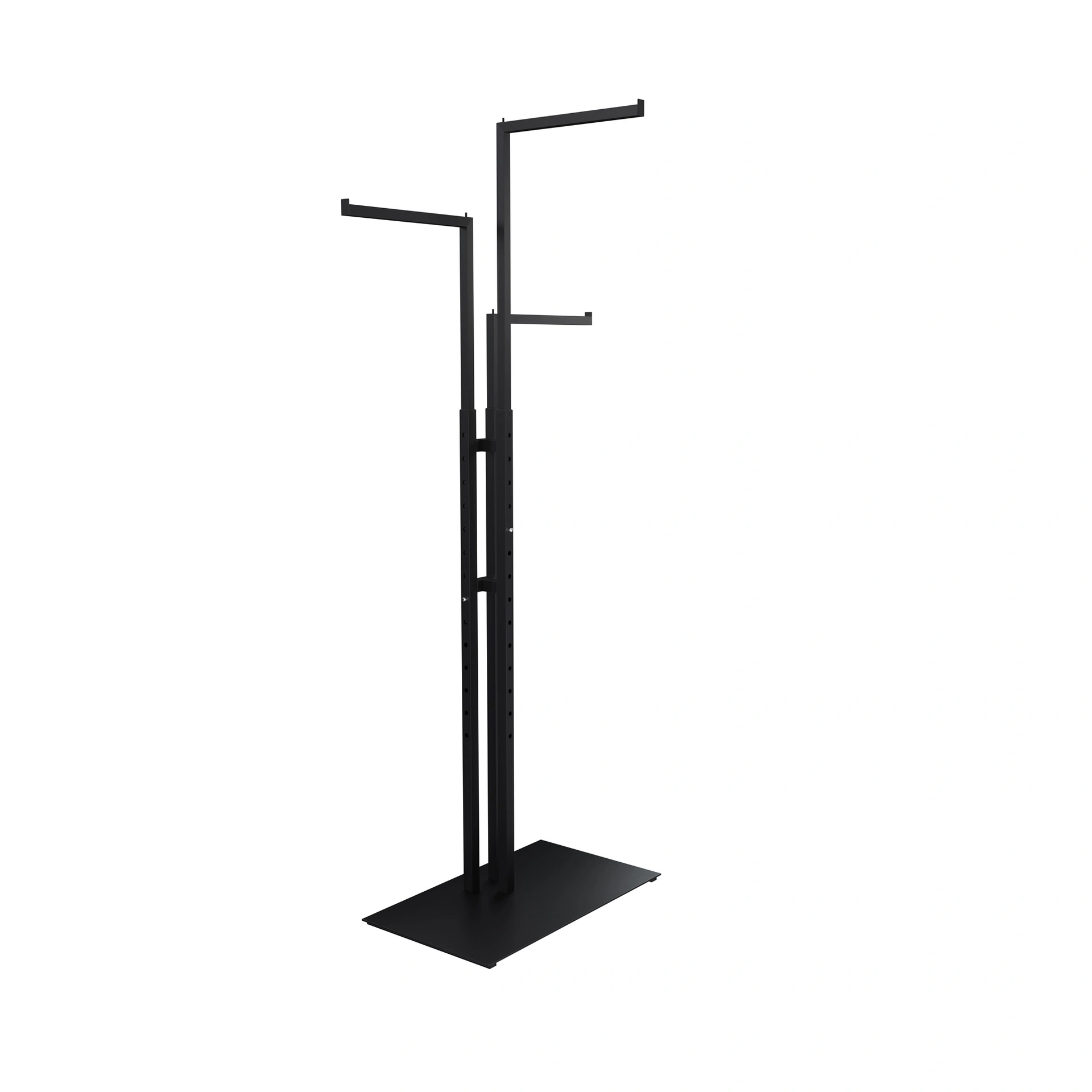 BINK - Garment rack with 3 adjustable arms, 110-175 cm, black structured powder coating