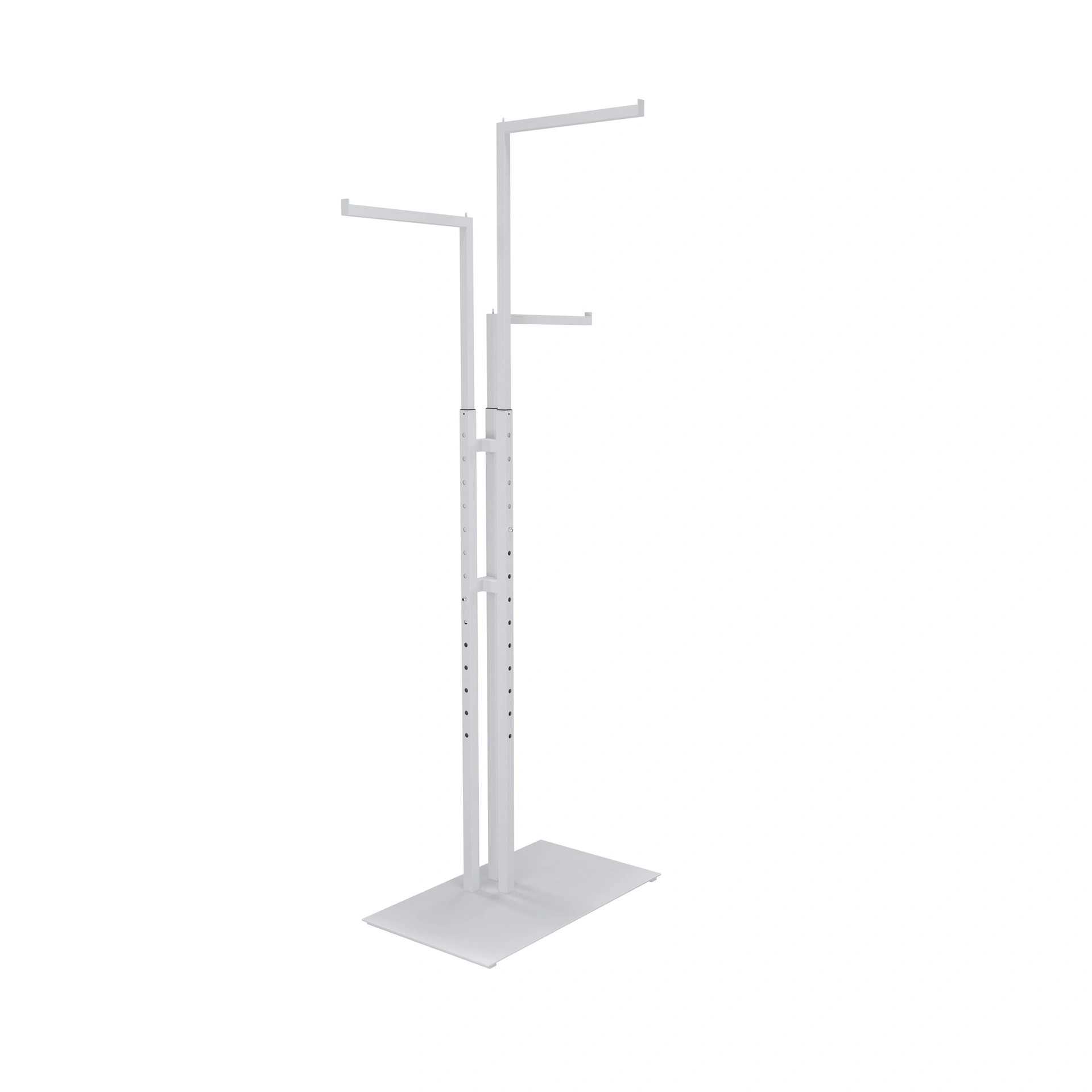 BINK - Garment rack with 3 adjustable arms, 110-175 cm, white structured powder coating