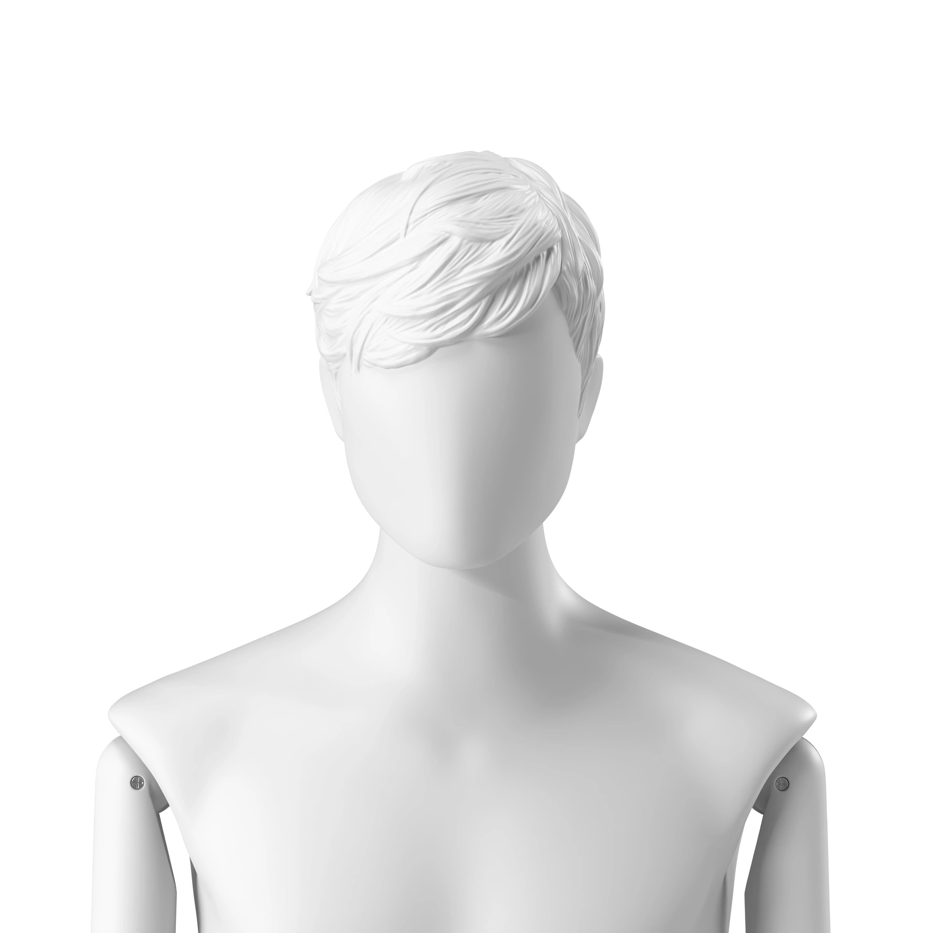 BINK - Abstract men's head with stylised wavy hair, white colour