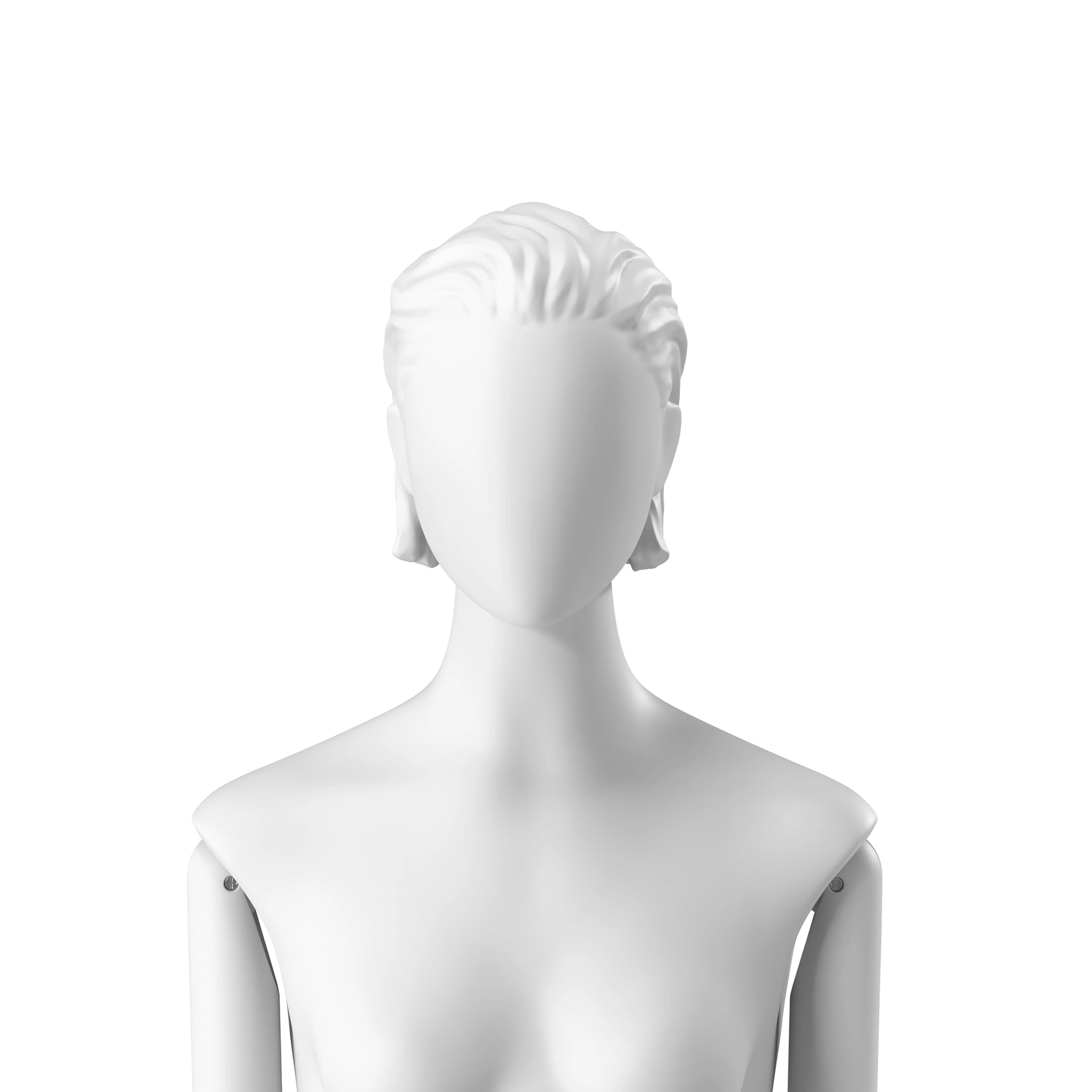 BINK - Abstract woman's head with stylised hair slicked back, white colour