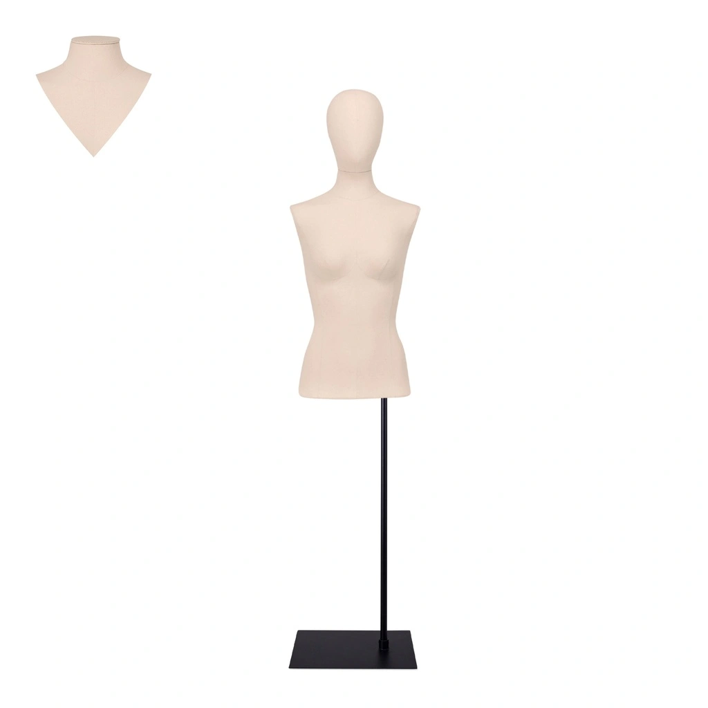 BINK - En alquiler, maniquí de mujer hasta las caderas, crudo - EU36, sobre soporte negro