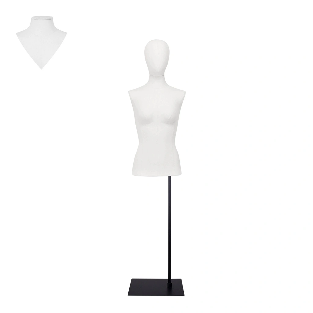 BINK - For rent, female dressform without legs white - EU36, on a black stand