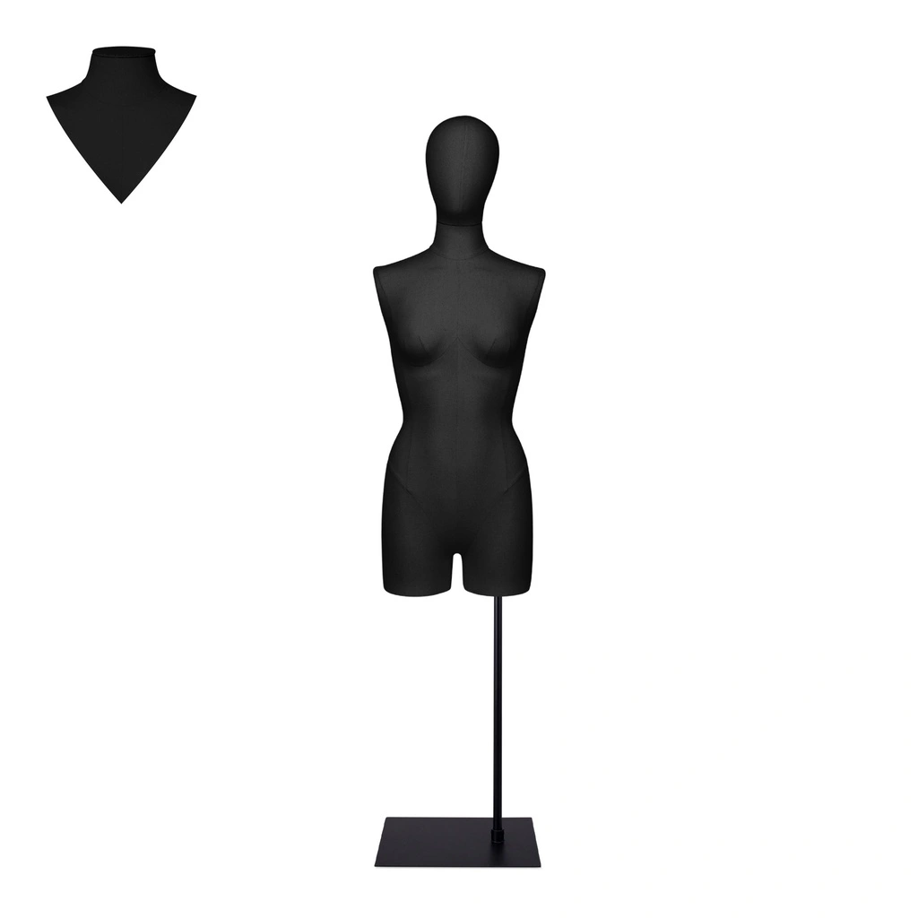BINK - En alquiler, maniquí de sastrería para mujer con piernas negro - EU38 sobre soporte negro